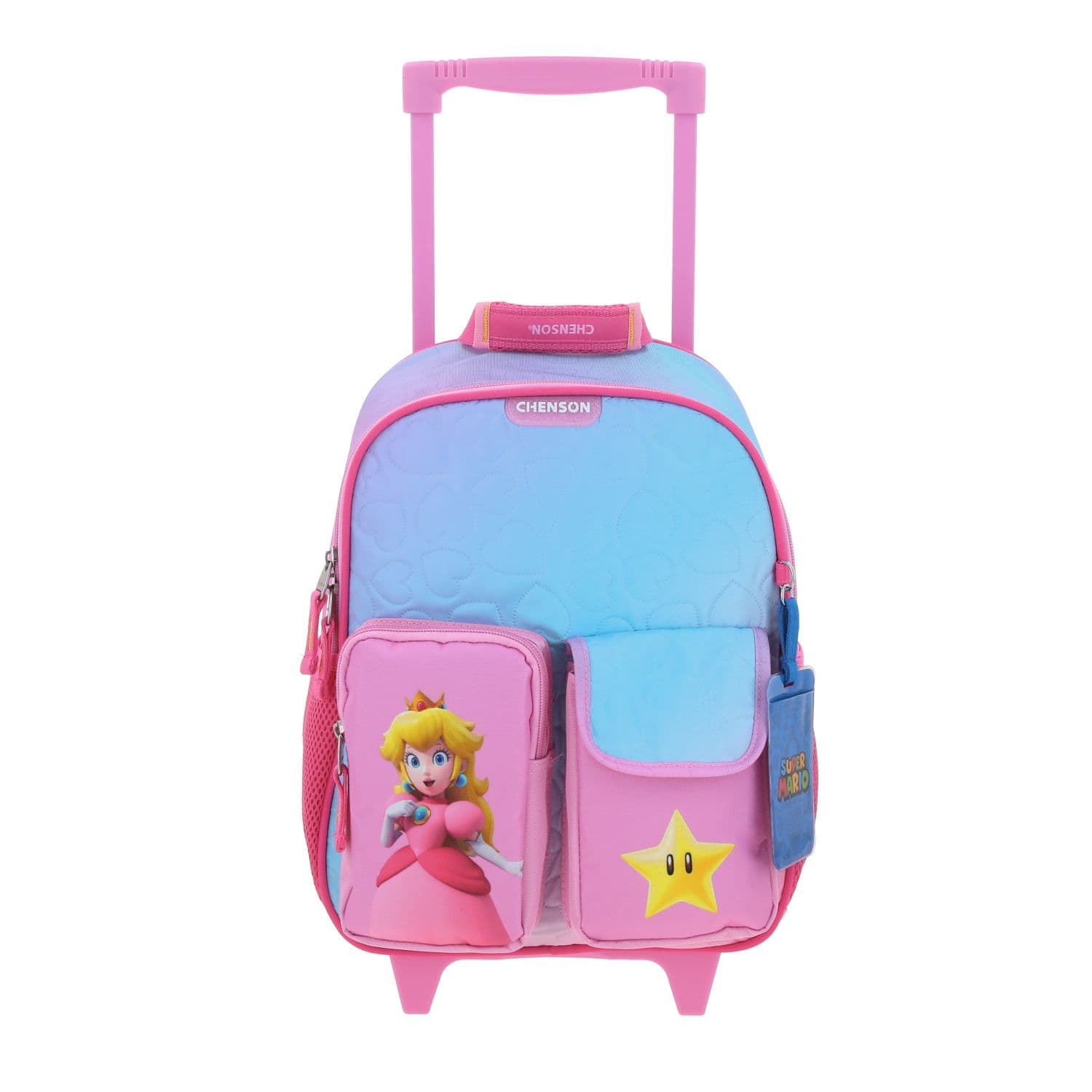 Mochila con Ruedas Mario Bros Rosa para Niña - Divertida y Duradera, modelo MB70434-P