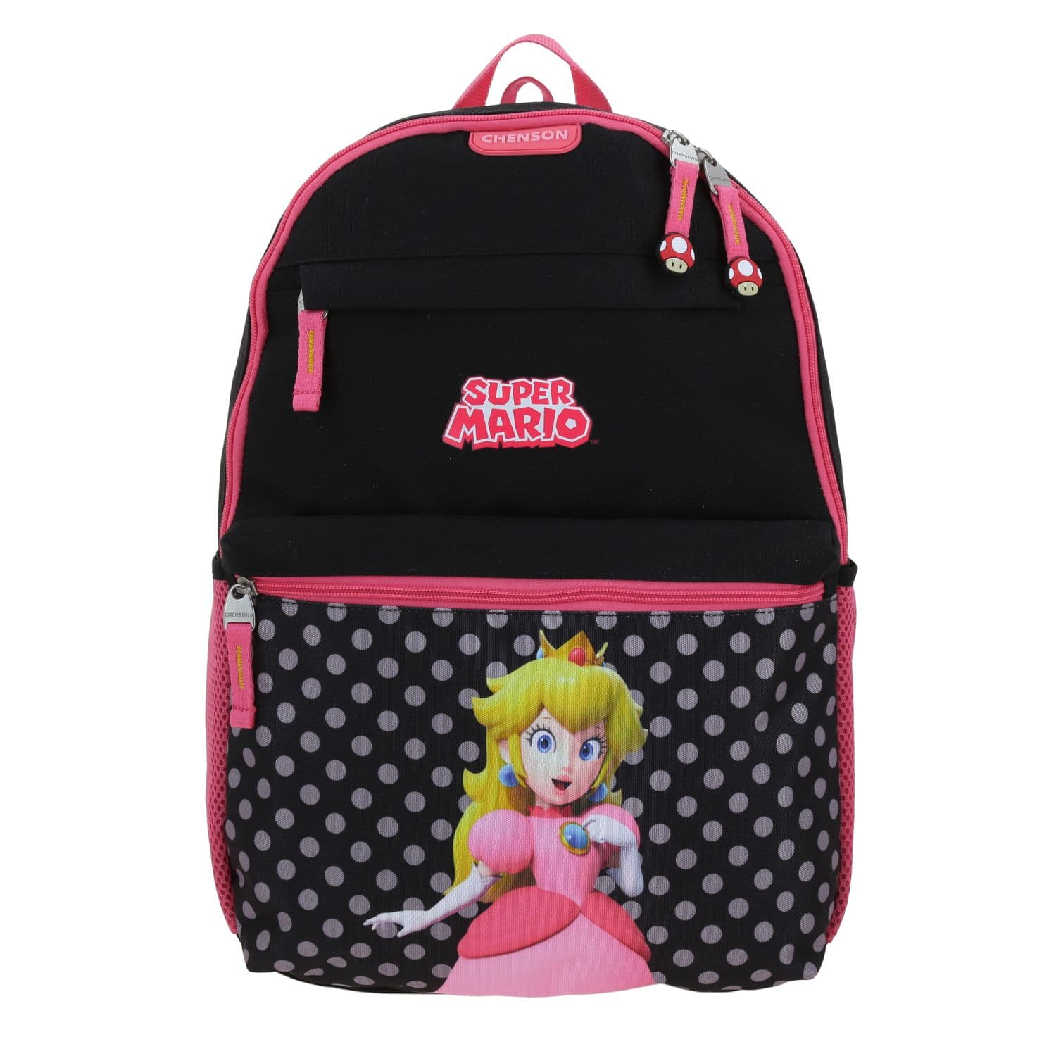 Mochila escolar para niña Mario Bros by Chenson color negro duradera, modelo MB70456-3