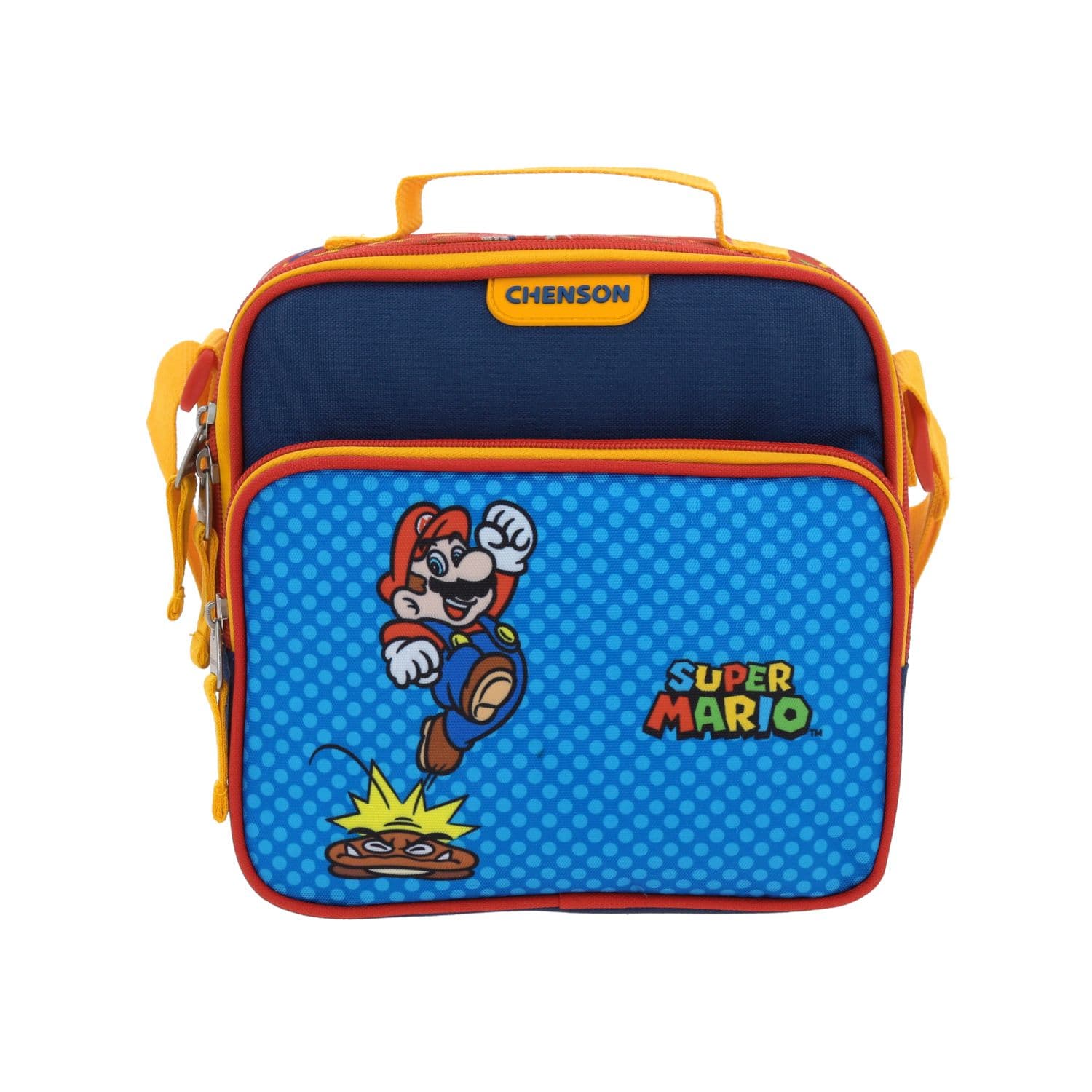 Lonchera Escolar Térmica Mario Bros by Chenson Azul Divertida para Niño, modelo MB70509-9