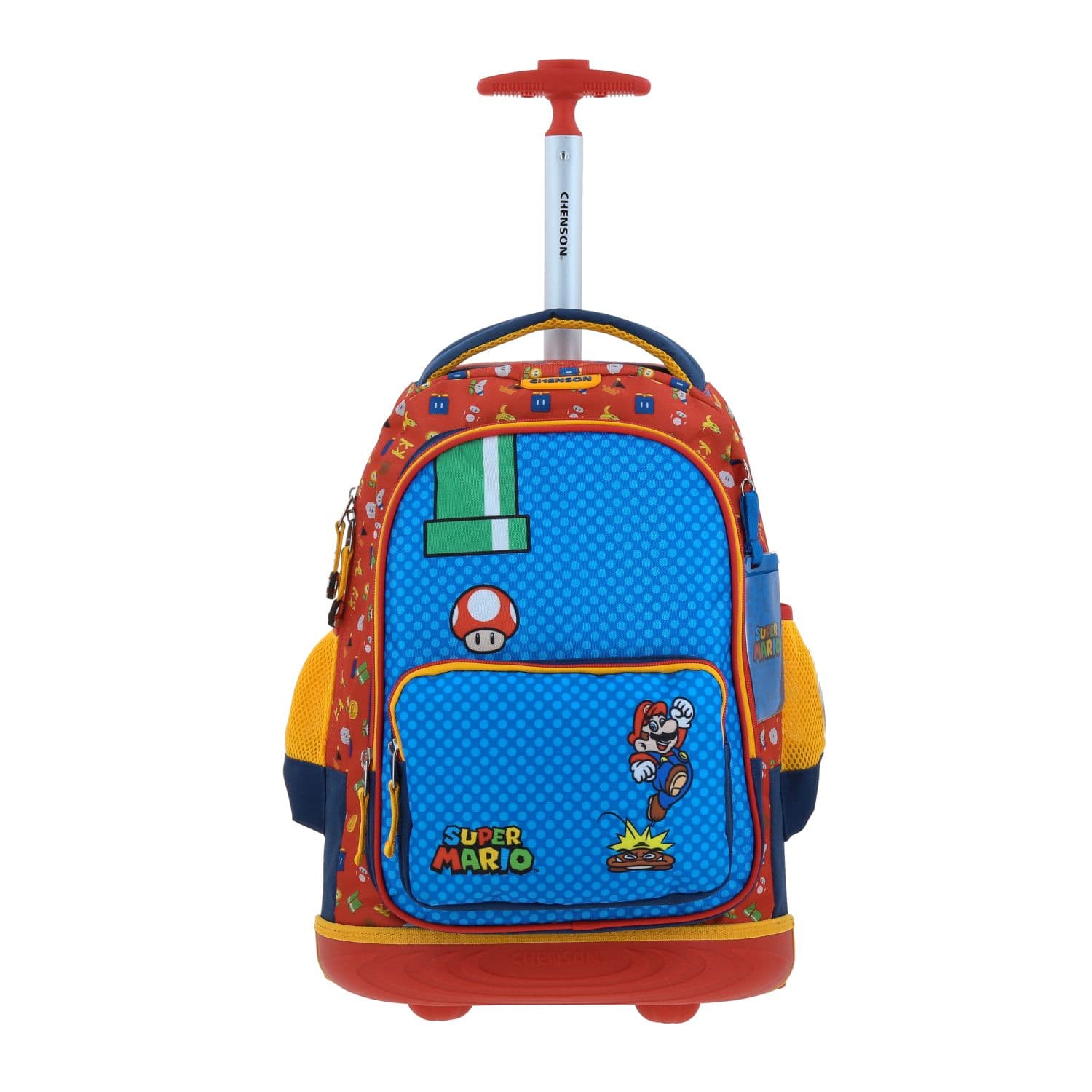 Mochila con Ruedas Mario Bros Azul para Niño - Divertida y Duradera, modelo MB70511-9
