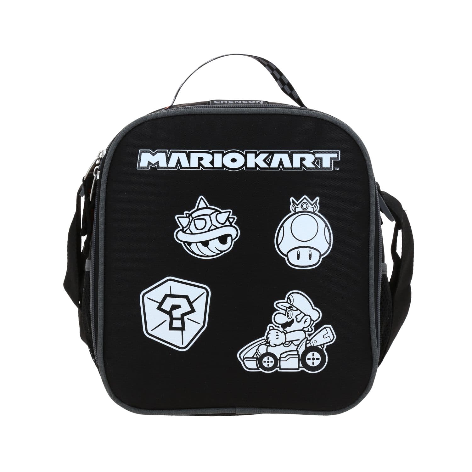 Lonchera Escolar Térmica Mario Bros by Chenson Negra para Niño - Divertida y Duradera, modelo MB70572-3