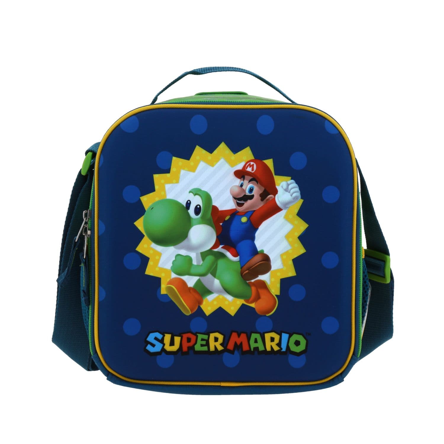 Lonchera Escolar Mario Bros Azul Térmica Chenson, modelo MB70627-9