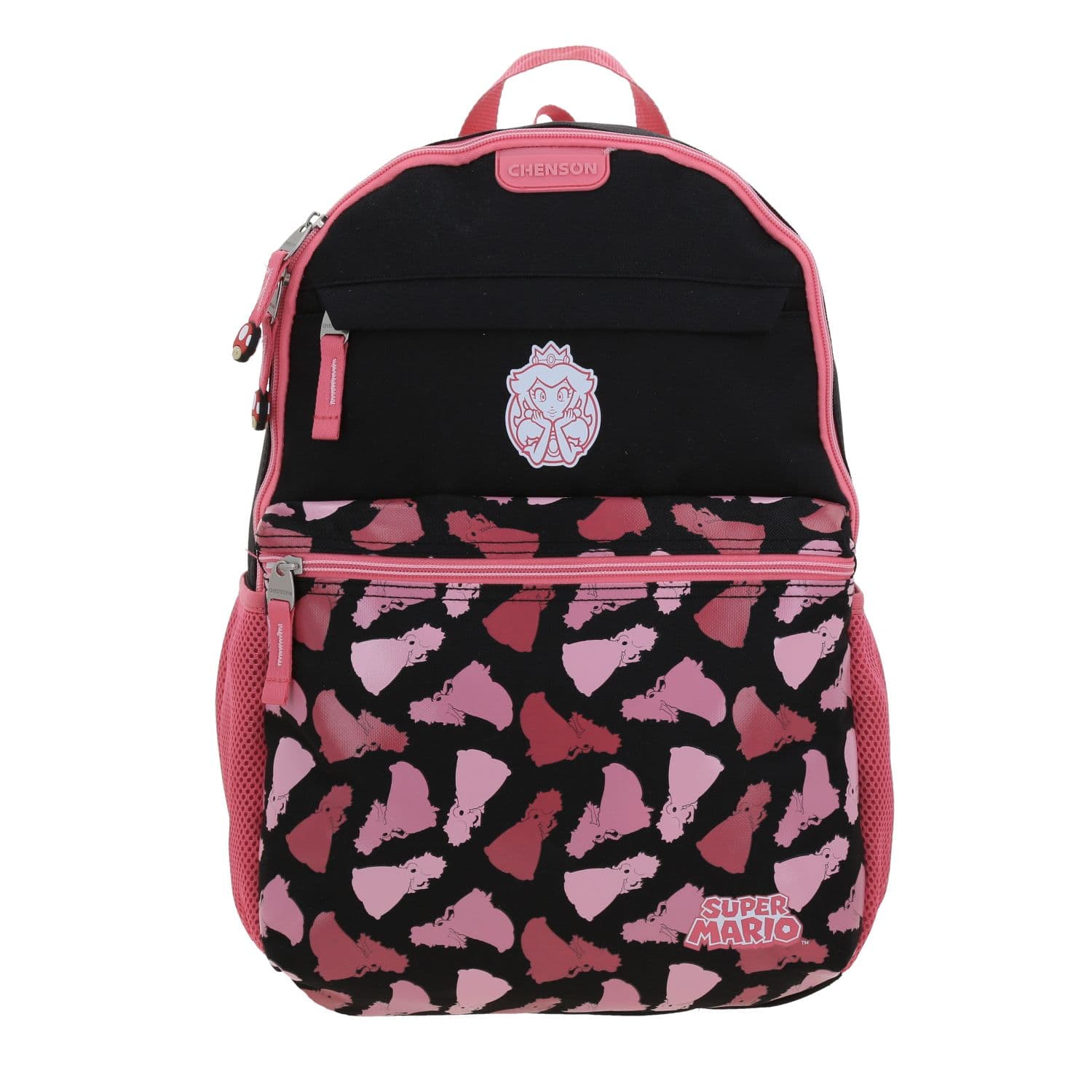 Mochila escolar para niña Mario Bros by Chenson color negro duradera, modelo MB70669-3