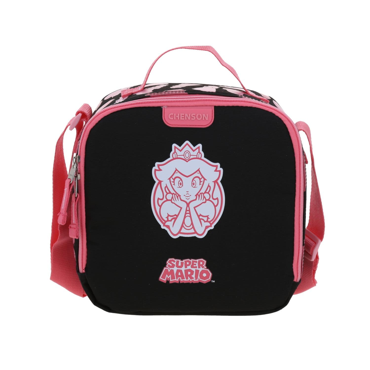Lonchera escolar térmica Mario Bros by Chenson negra para niña, modelo MB70670-3