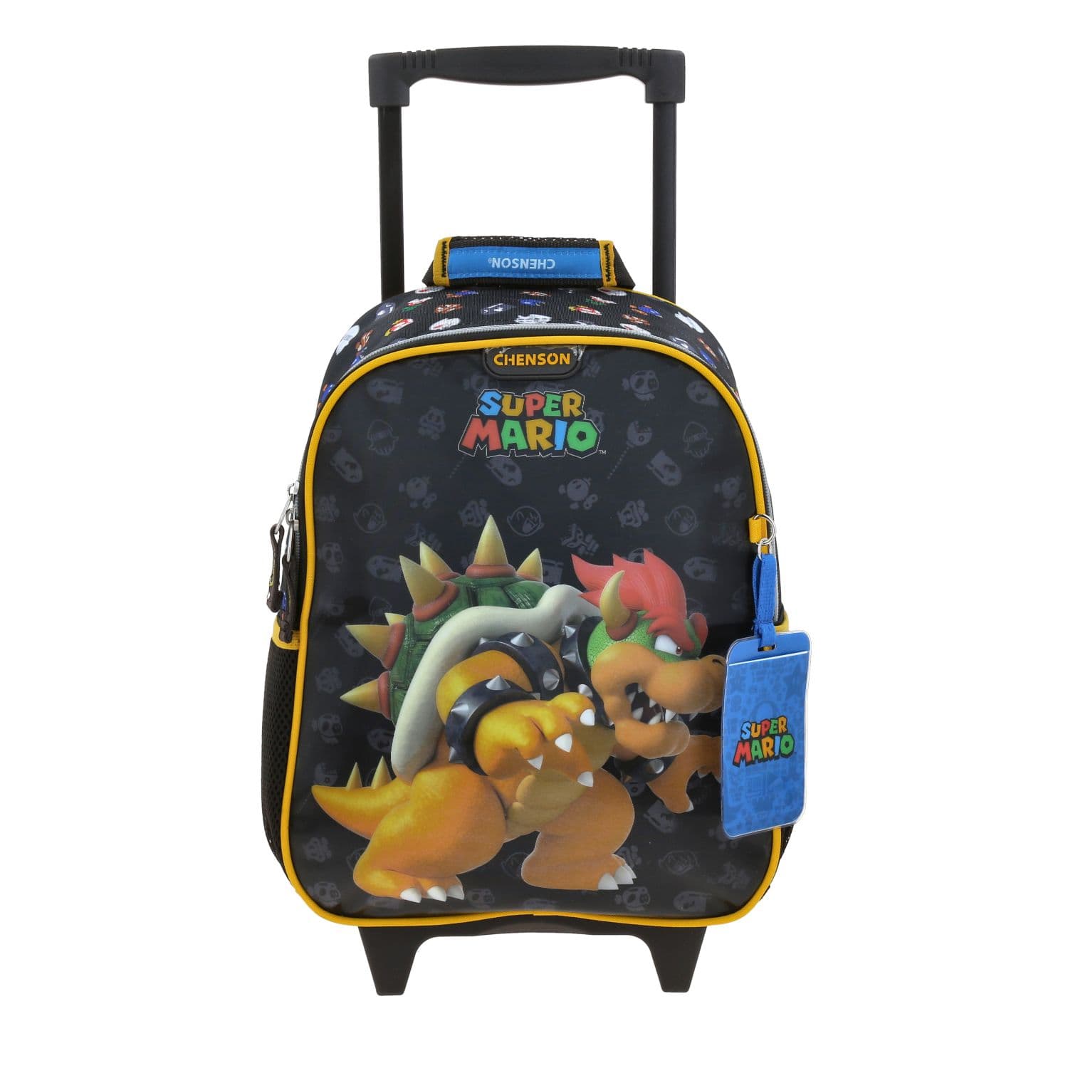 Mochila con Ruedas Mario Bros Negro para Niño - Diversión y Durabilidad, modelo MB70714-3
