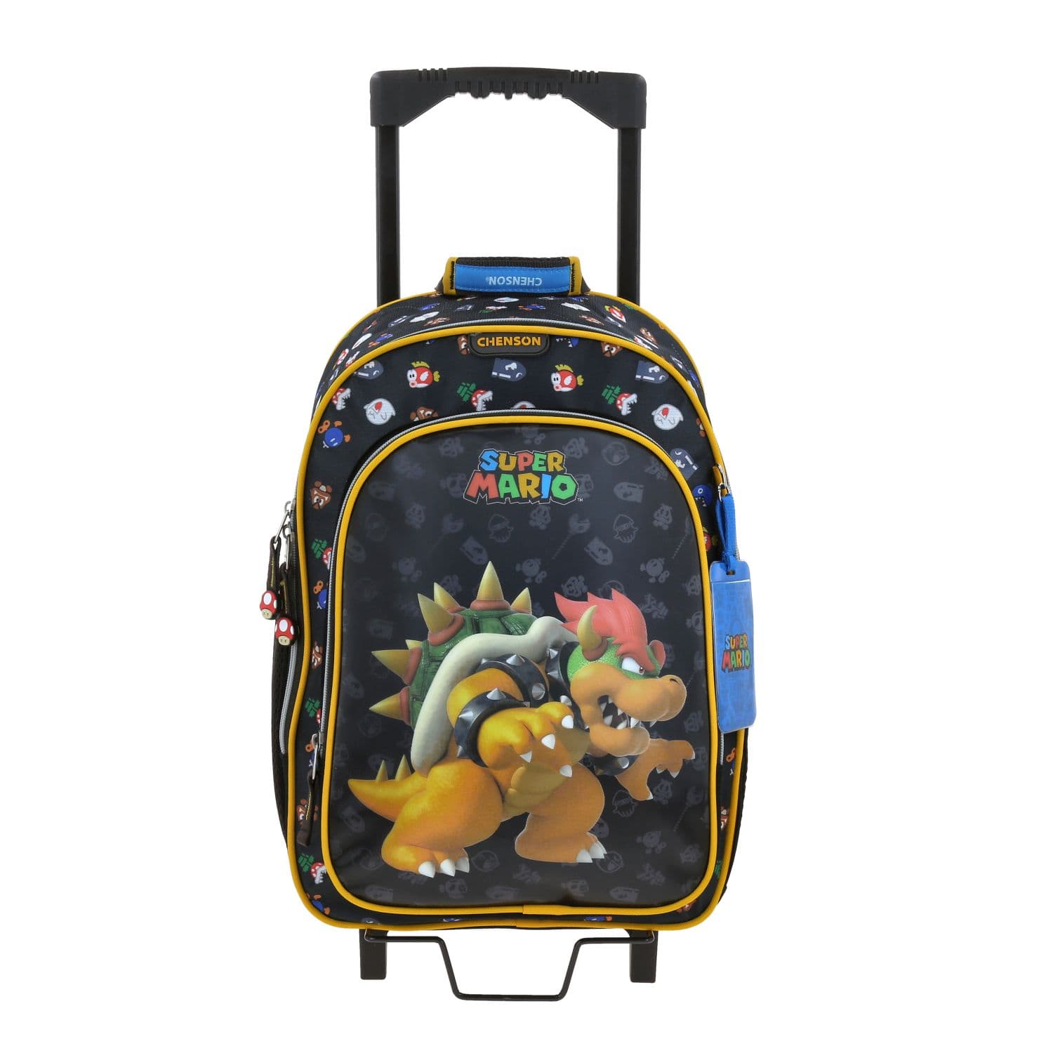 Mochila con Ruedas Mario Bros Negro para Niño - Diversión y Durabilidad, modelo MB70715-3