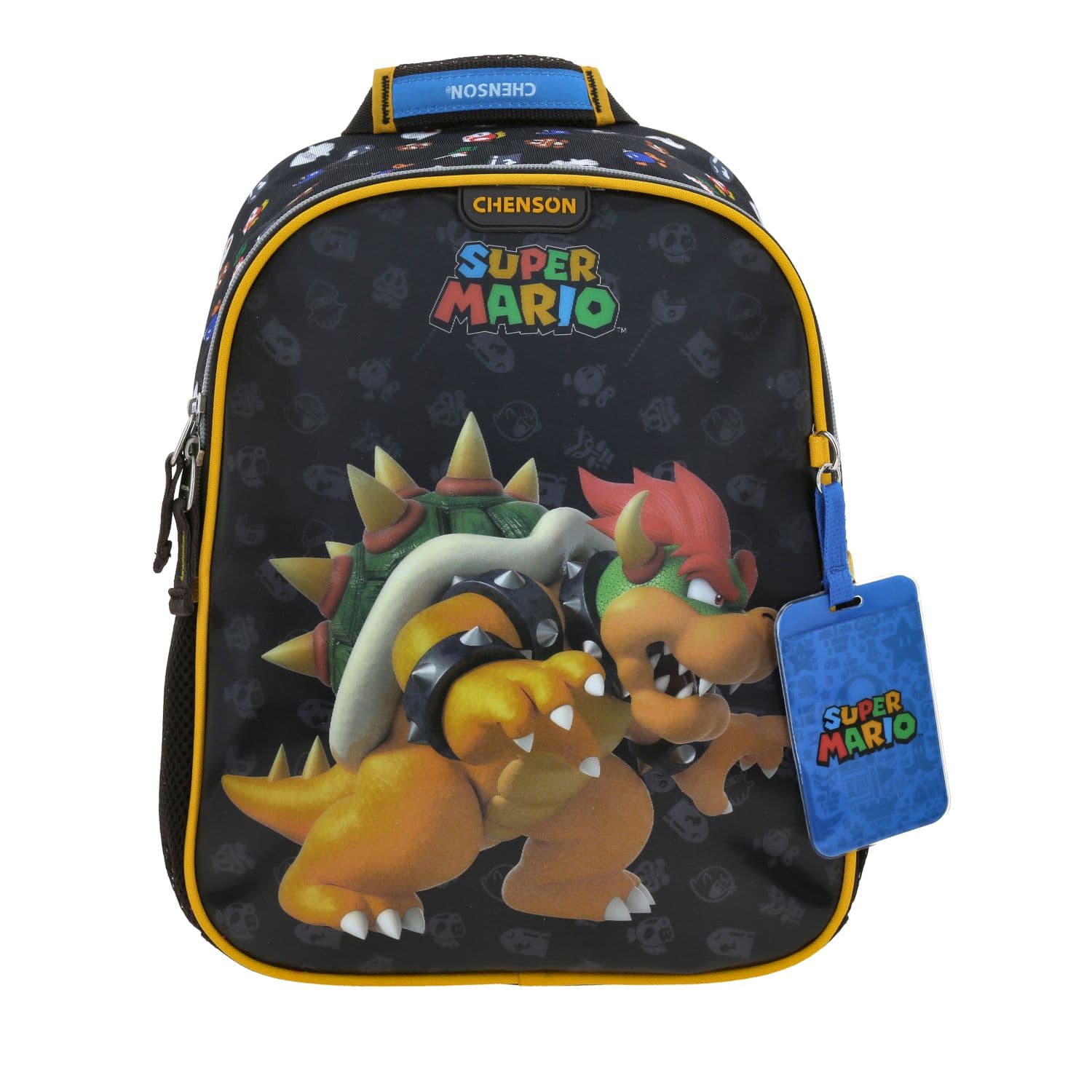 Mochila escolar para niño Mario Bros by Chenson color negro - Diversión y durabilidad, modelo MB70716-3