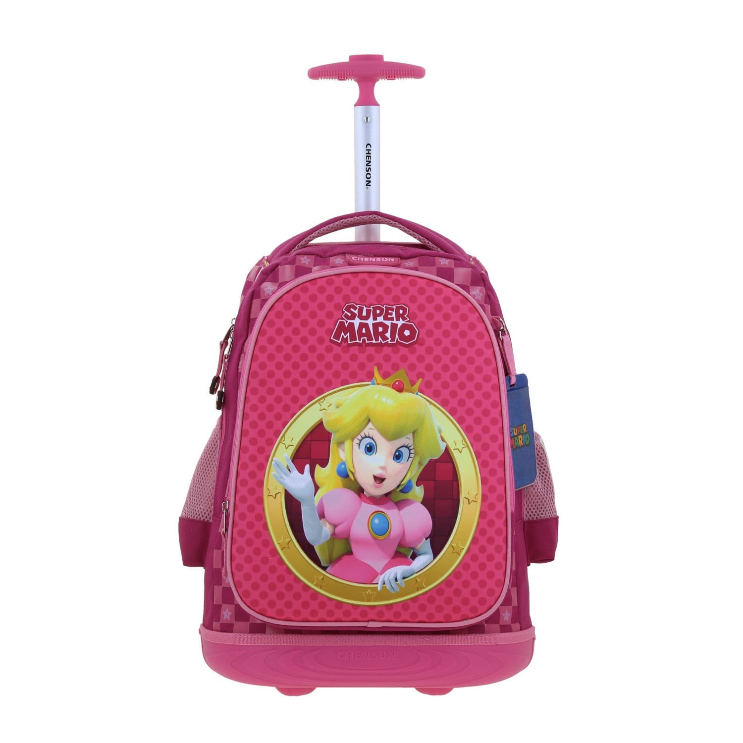 Mochila con Ruedas Mario Bros Rosa para Niña - Diversión y Durabilidad, modelo MB70734-P