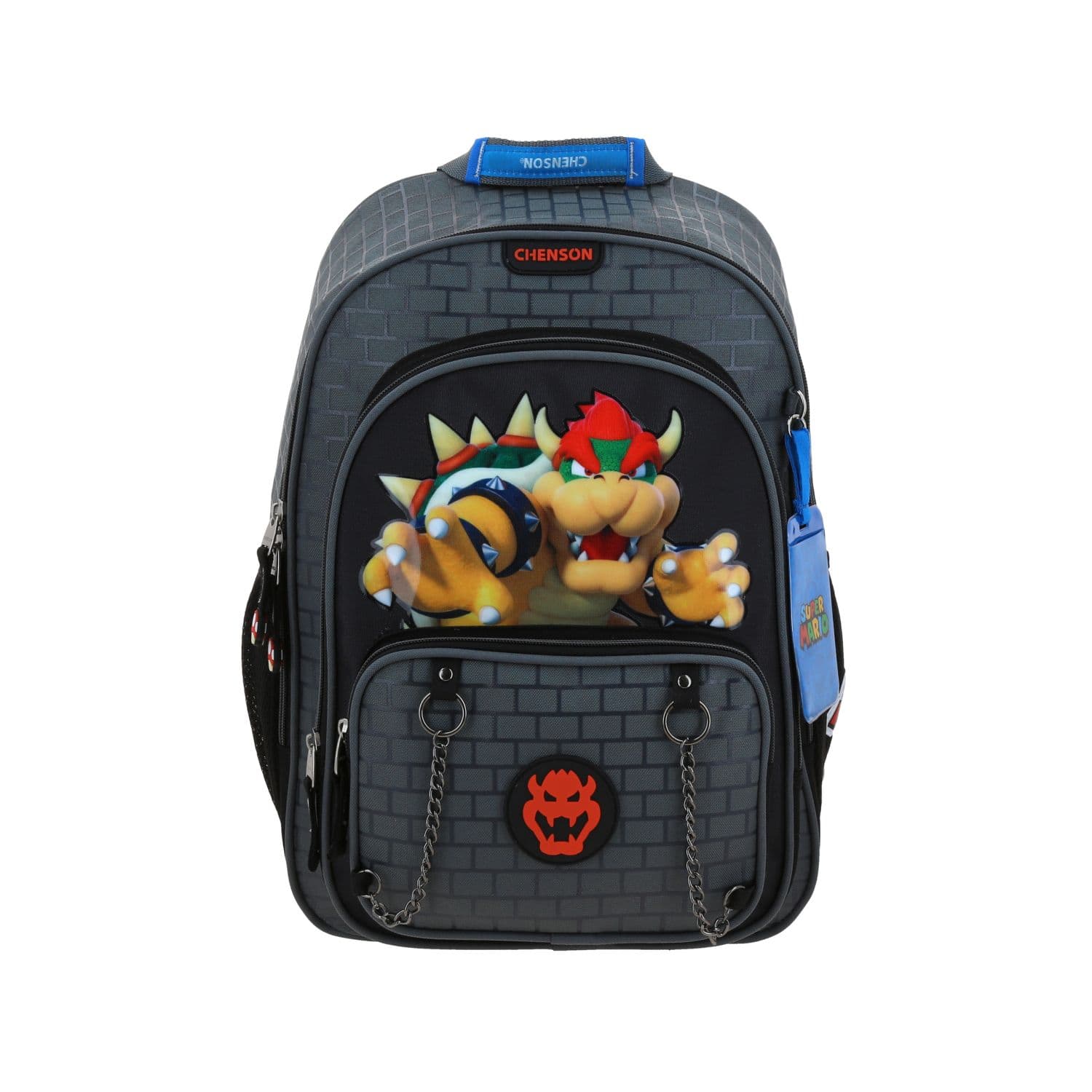 Mochila Escolar Mario Bros Gris Chenson - Resistente Niño, modelo MB70980-2