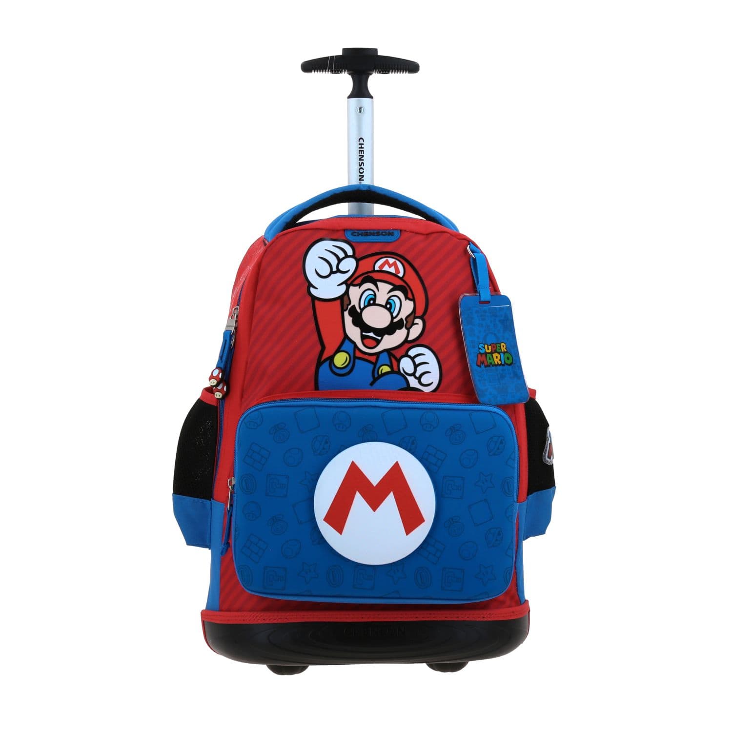Mochila con Ruedas Mario Bros Azul Chenson Escolar, modelo MB71107-9