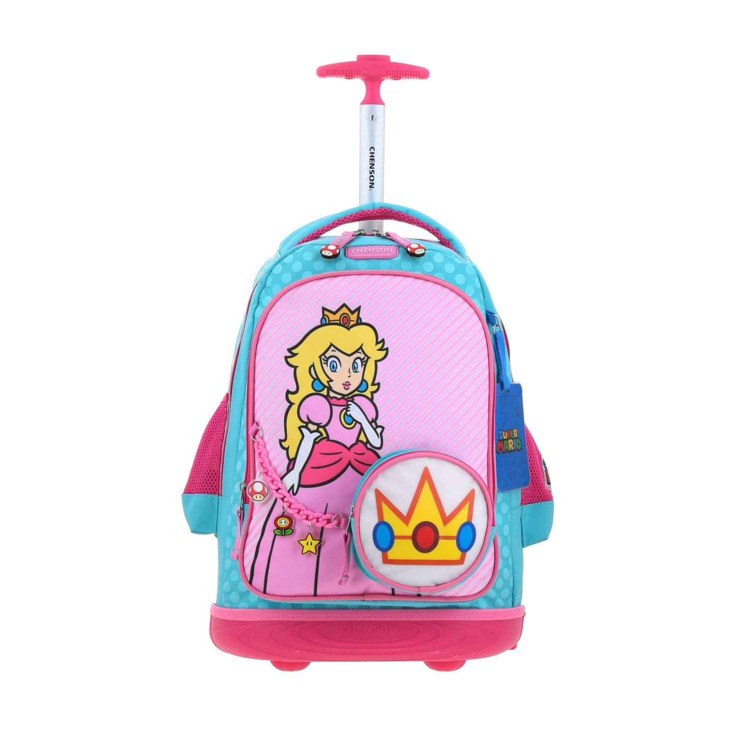 Mochila con Ruedas Mario Bros Turquesa Infantil Chenson, modelo MB71148-T