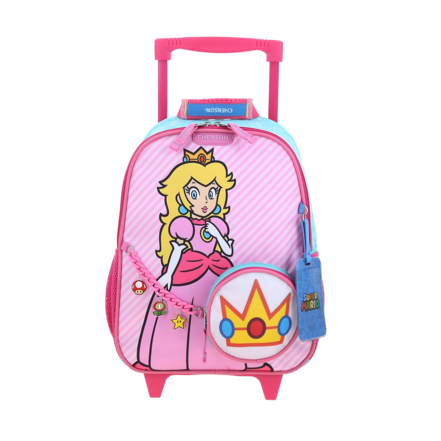 Mochila con Ruedas Mario Bros Turquesa Escolar Infantil, modelo MB71150-T