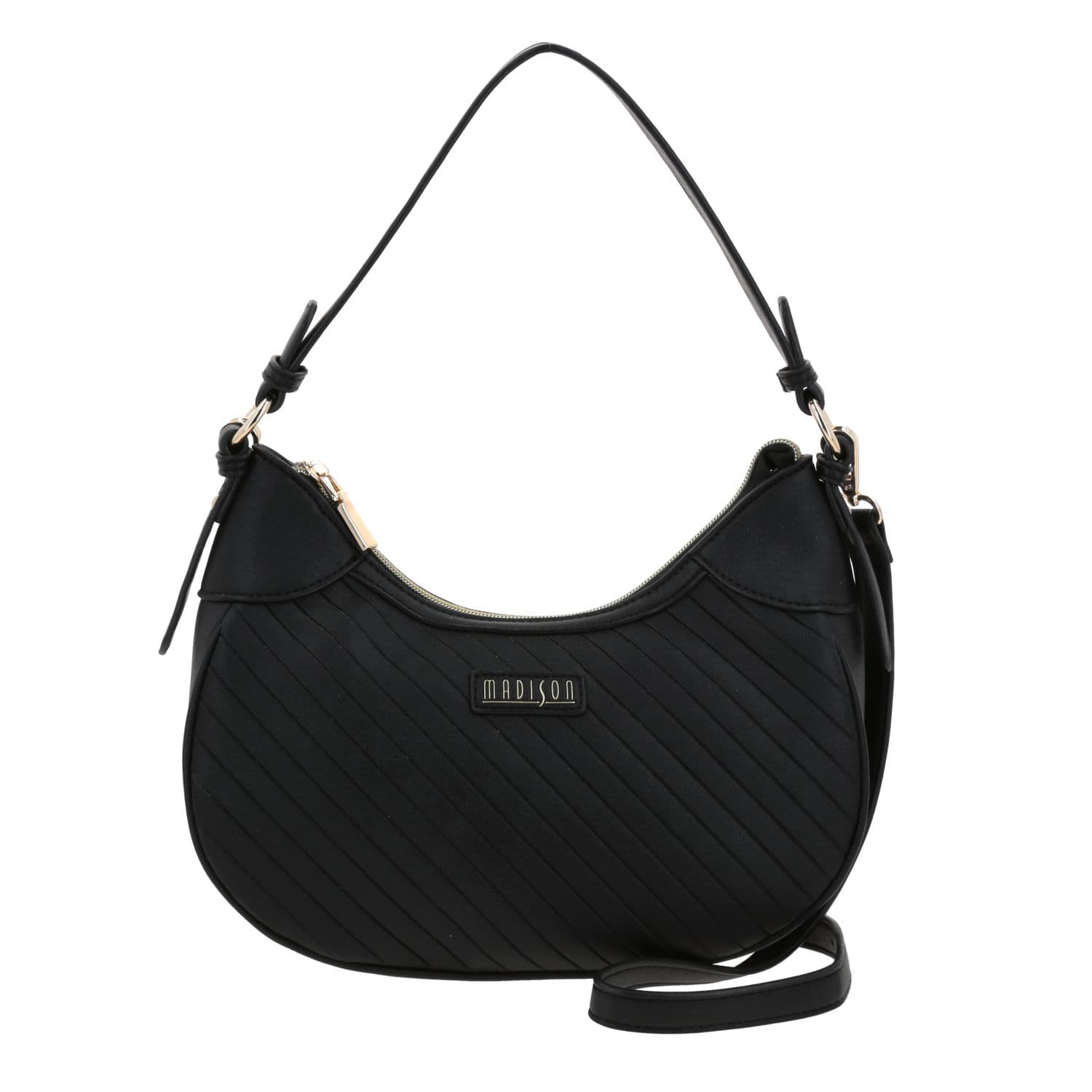 Bolsa de Mano para Dama Madison by Chenson Negra con Amplio Compartimento, modelo MD25104-3