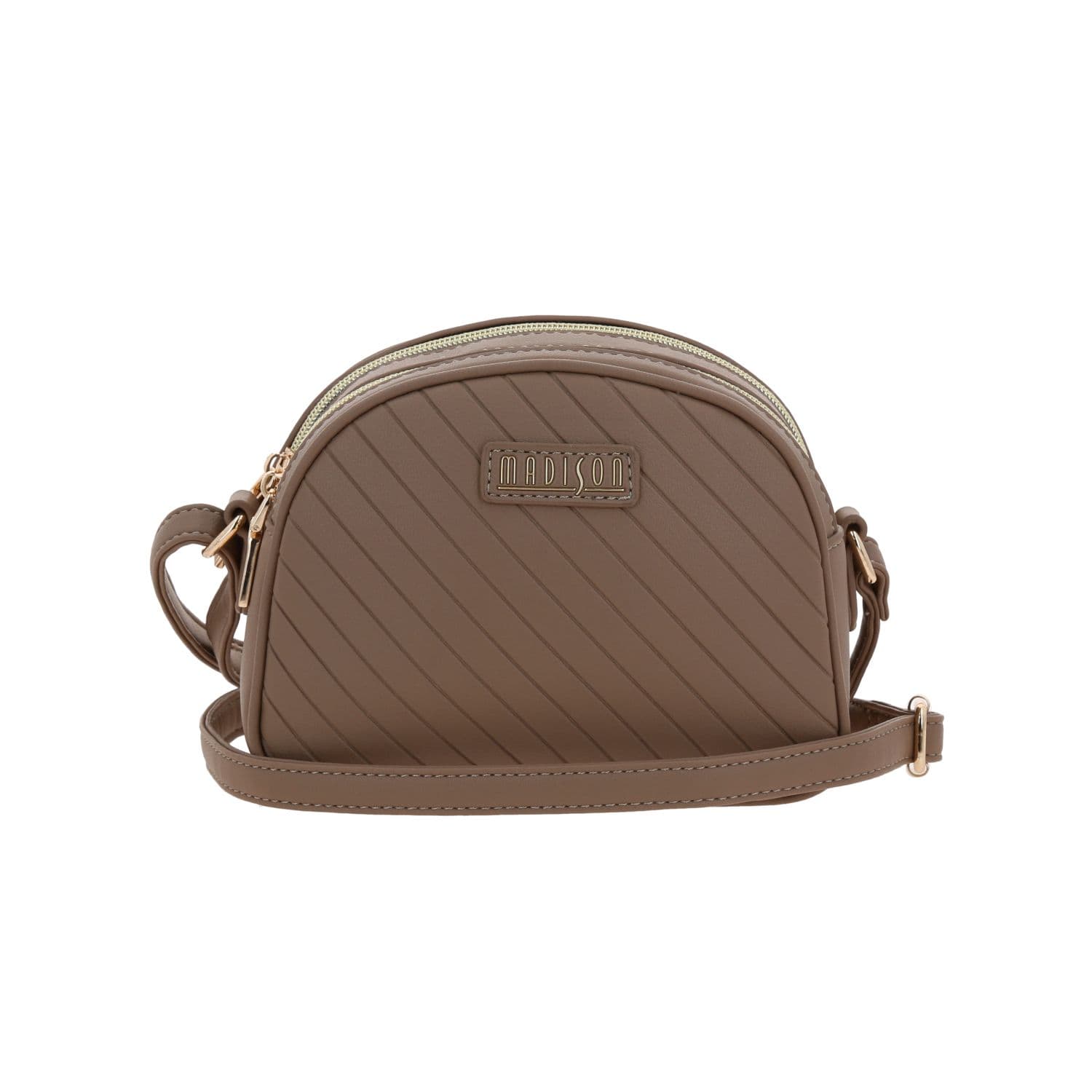 Bolsa de Lado para Dama Madison by Chenson Café con Doble Compartimento, modelo MD25105-B