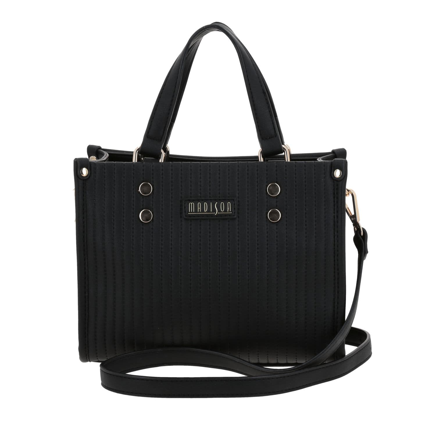 Bolsa de Mano para Dama Madison by Chenson Negra con Amplio Compartimento, modelo MD25106-3