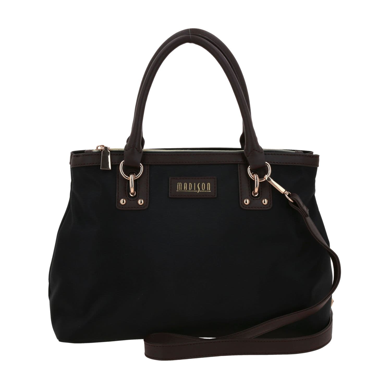 Bolsa de Mano Madison Negro | Doble Compartimento Ajustable, modelo MD25120-3