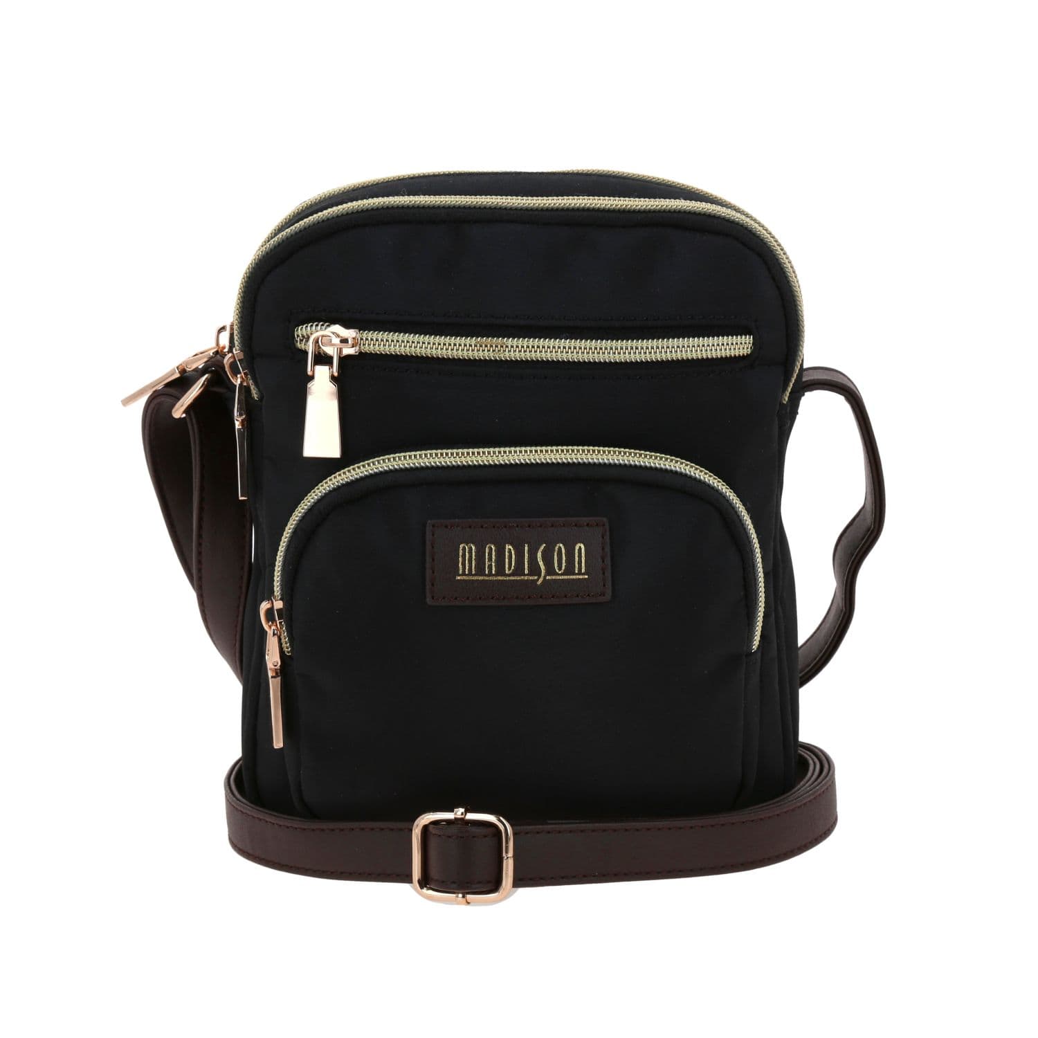 Bolsa de Lado Madison Negro | Bandolera Mujer Ajustable, modelo MD25122-3