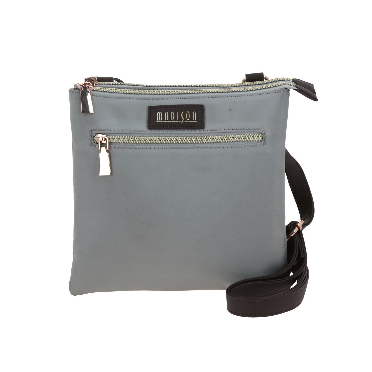 Bolsa de Lado para Dama Madison by Chenson Gris con Doble Compartimento, modelo MD25123-2