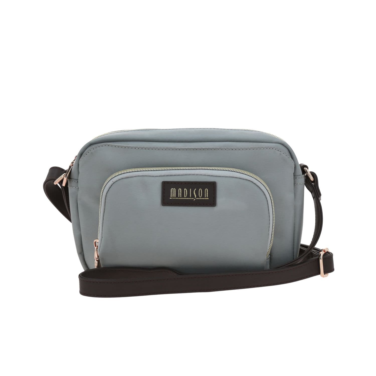 Bolsa de lado para dama Madison by Chenson gris con estilo funcional, modelo MD25124-2