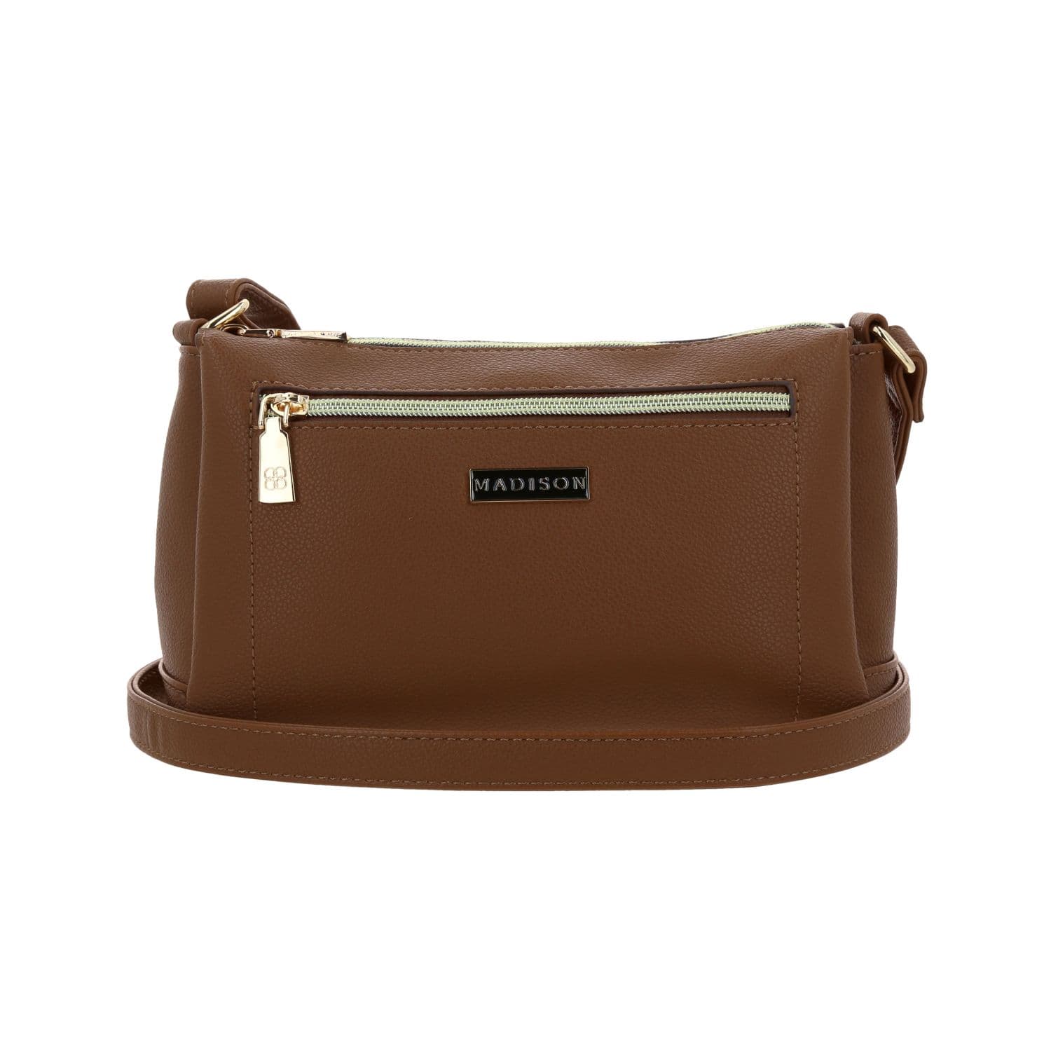 Bolsa de Lado para Dama Madison by Chenson Café con Triple Compartimento, modelo MD25144-B