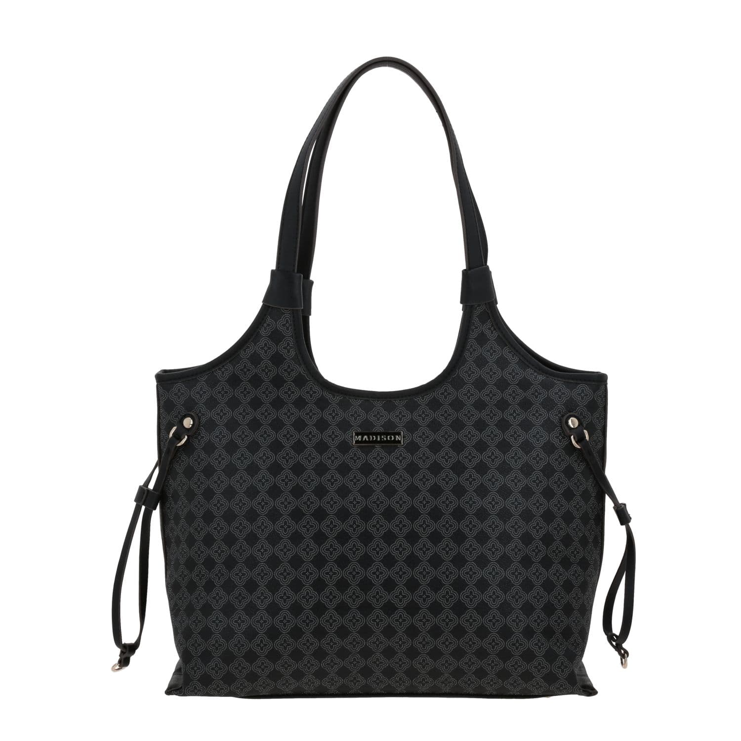Bolsa grande para dama Madison by Chenson Negro con bolsillo trasero, modelo MD25155-3