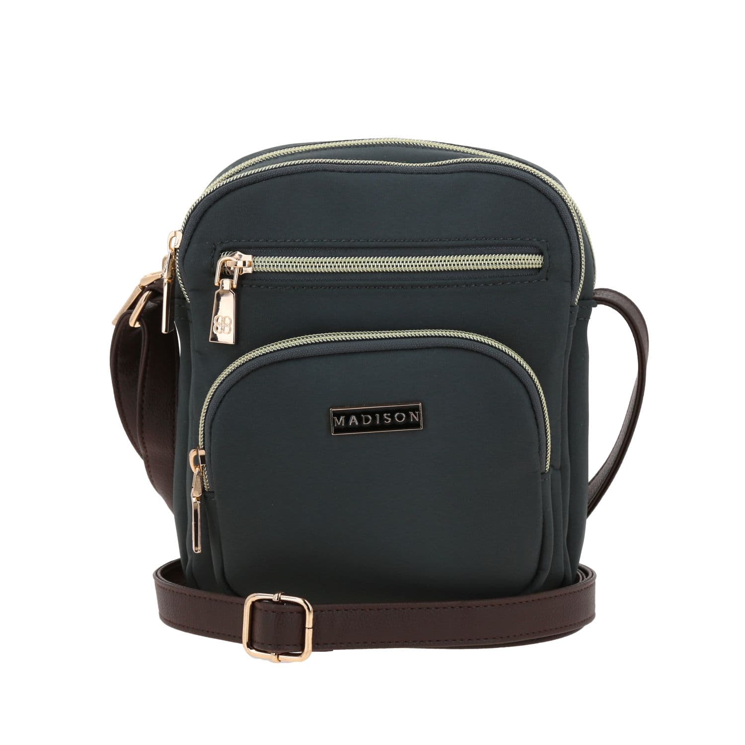 Bolsa de lado para dama Madison by Chenson Gris con doble compartimento, modelo MD25162-2