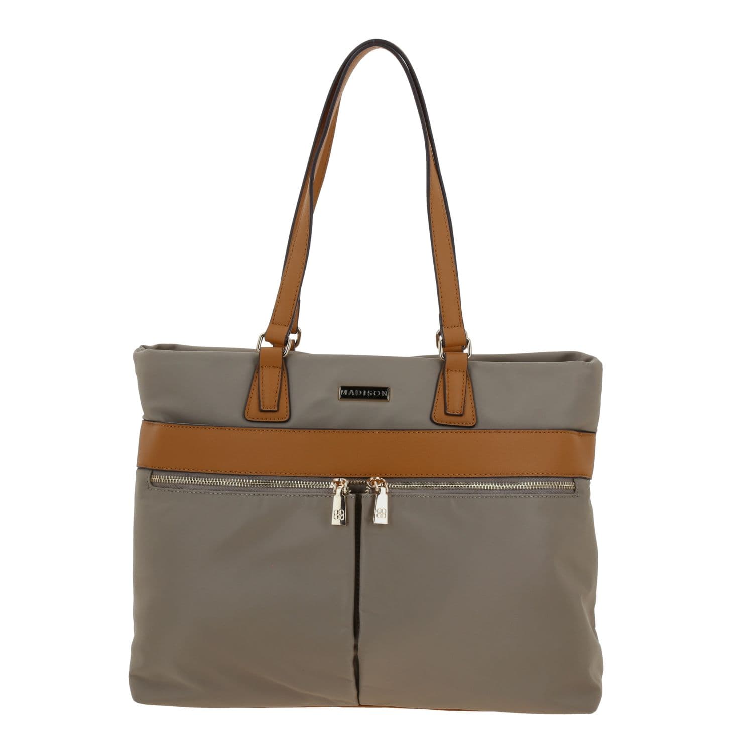 Bolsa grande para dama Madison by Chenson Camel con triple bolsillo, modelo MD25167-8