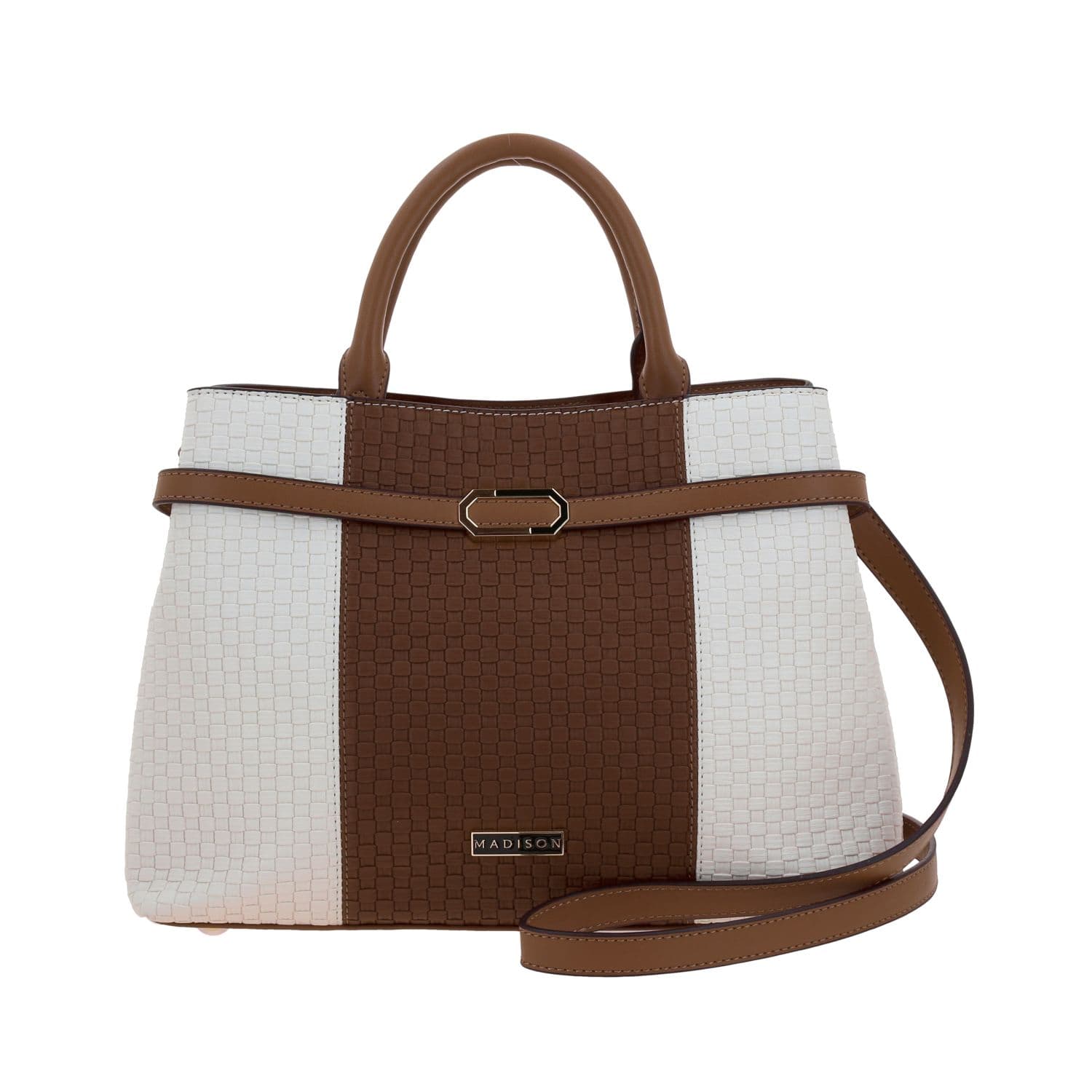 Bolsa de Mano para Dama Madison by Chenson Beige con Triple Compartimento, modelo MD25173-E