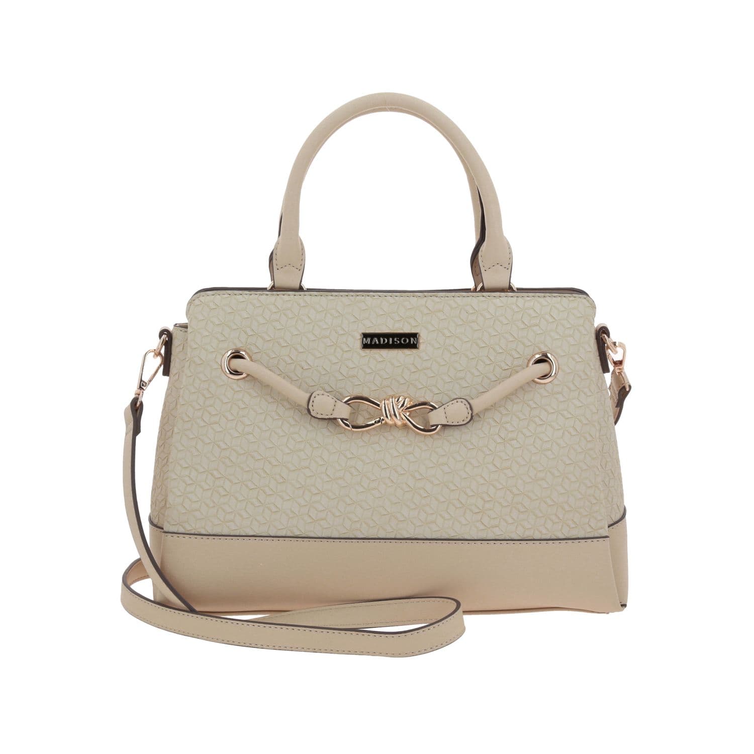 Bolsa de Mano para Dama Madison by Chenson Beige con Triple Compartimento, modelo MD25177-E