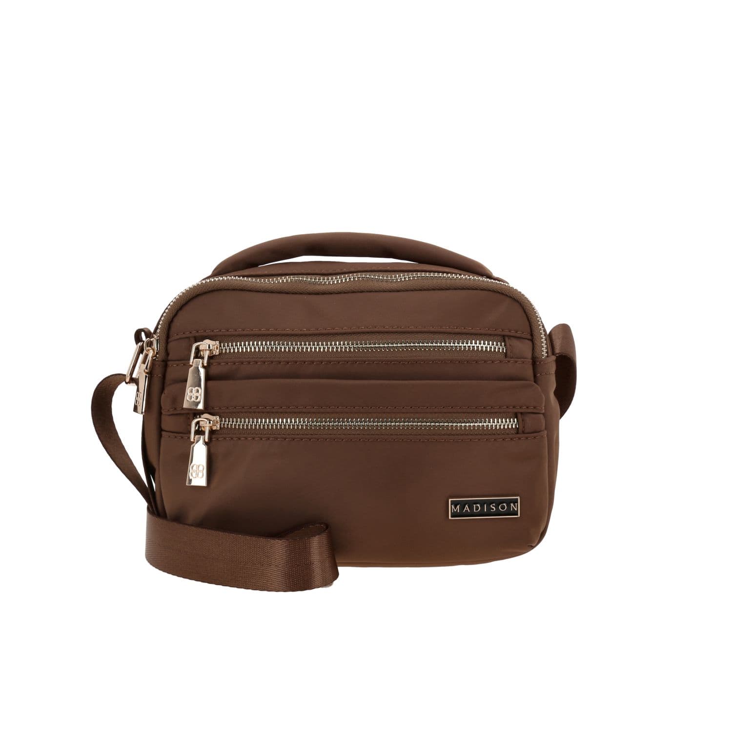 Bolsa de Lado para Dama Madison by Chenson Café con Doble Compartimento, modelo MD25180-B