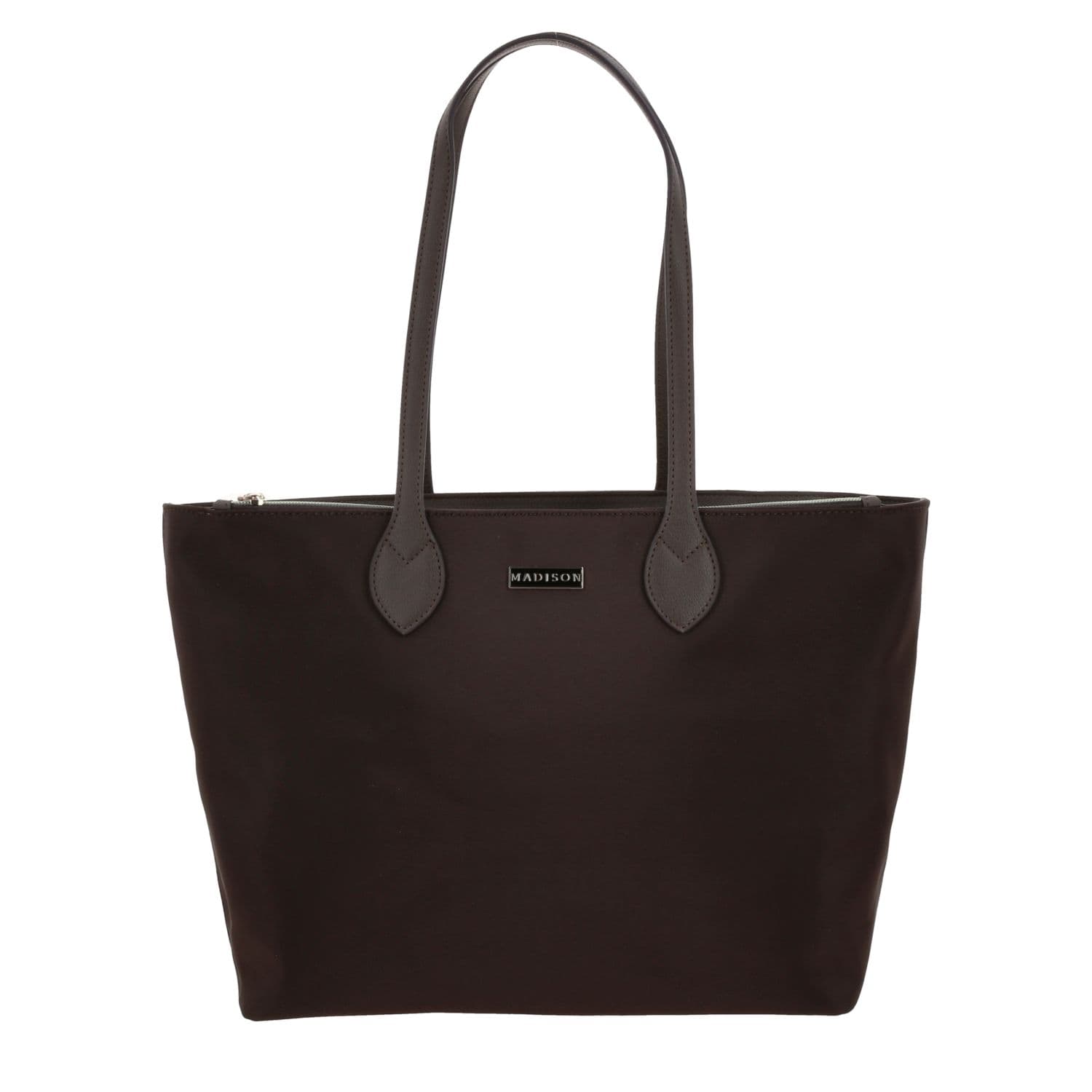 Bolsa grande para dama Madison by Chenson color café satinado - Estilo y funcionalidad, modelo MD25181-D