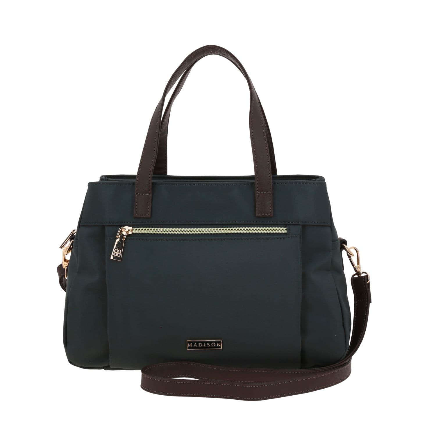 Bolsa de mano para dama Madison by Chenson color gris con triple compartimento, modelo MD25182-2