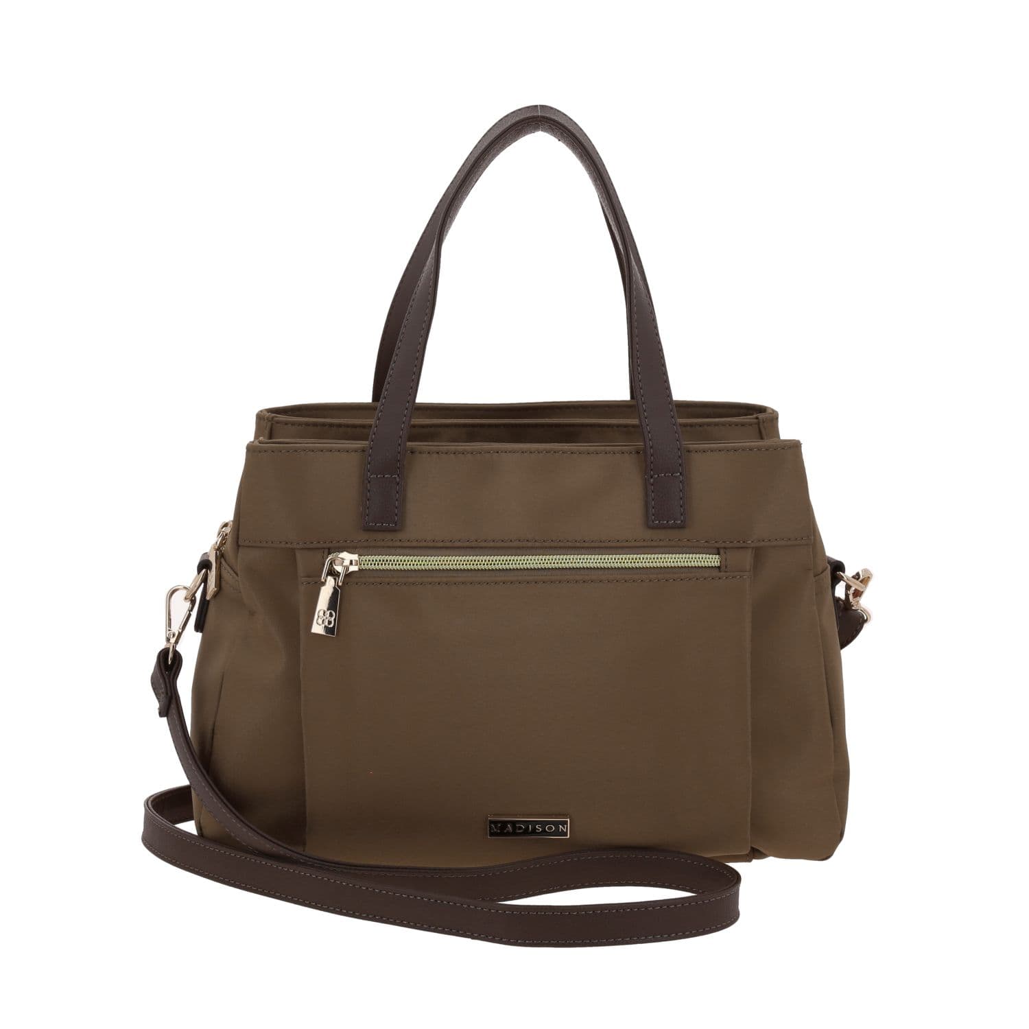 Bolsa de Mano para Dama Madison by Chenson Café con Triple Compartimento, modelo MD25182-B