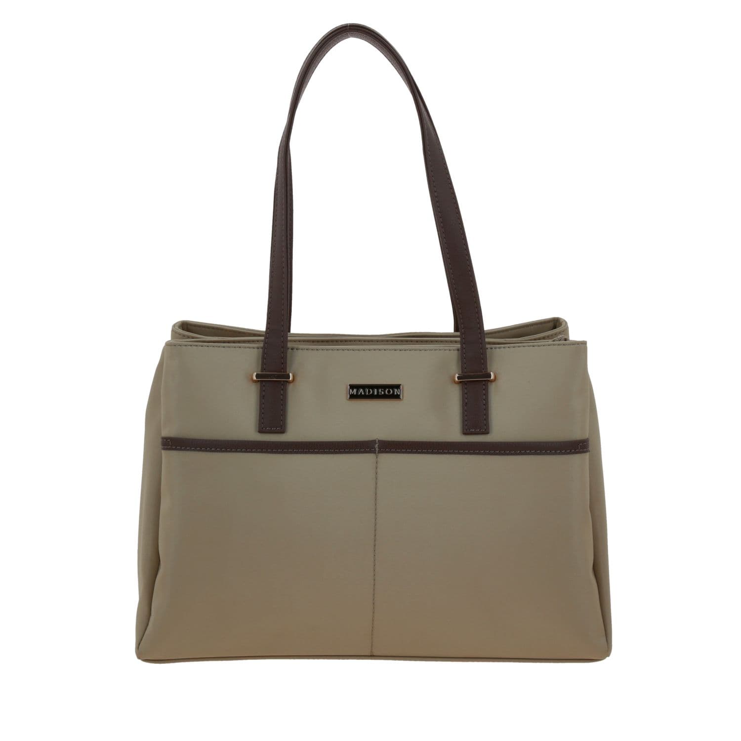 Bolsa grande para dama Madison by Chenson Camel con múltiples compartimentos, modelo MD25184-8