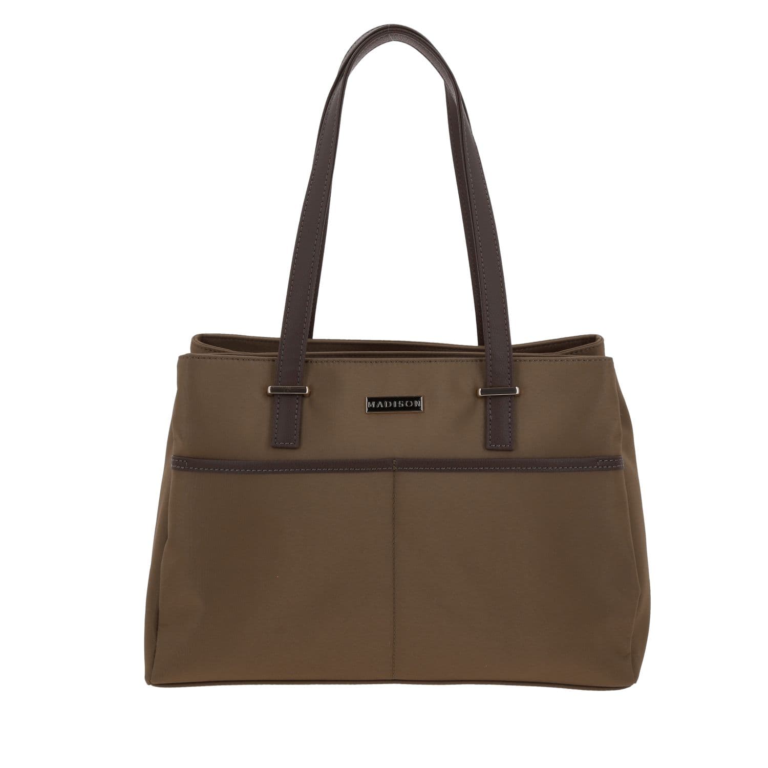 Bolsa grande para dama Madison by Chenson color café con funcionalidad única, modelo MD25184-B