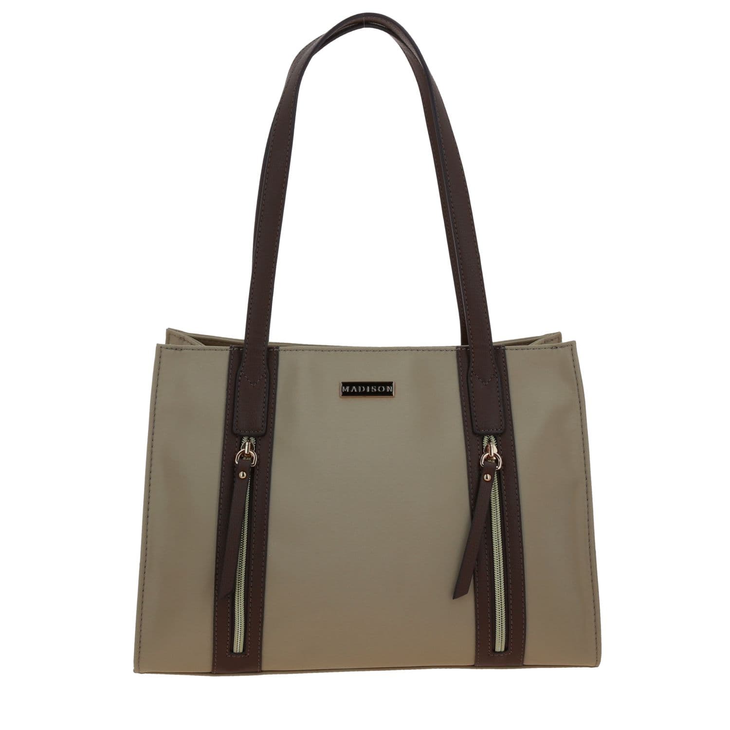 Bolsa grande para dama Madison by Chenson Camel con múltiples bolsillos, modelo MD25185-8