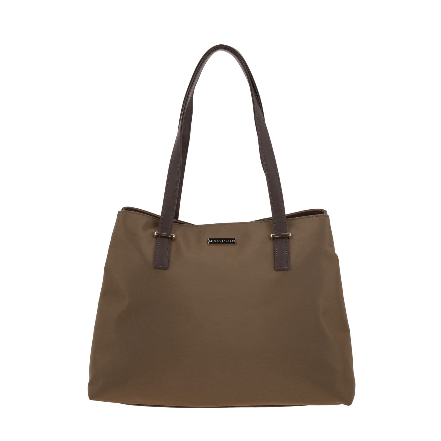 Bolsa grande para dama Madison by Chenson café con compartimentos prácticos, modelo MD25187-B