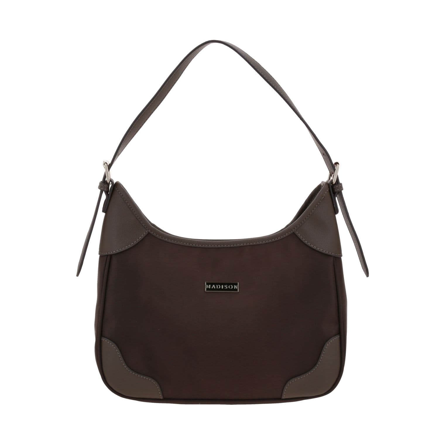 Bolsa de Mano para Dama Madison by Chenson Café Satinado Estilo y Funcionalidad, modelo MD25189-D