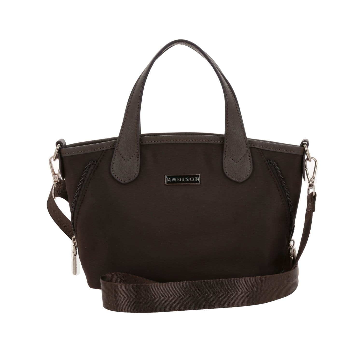 Bolsa de Mano para Dama Madison by Chenson Café Satinado - Estilo y Funcionalidad, modelo MD25193-D