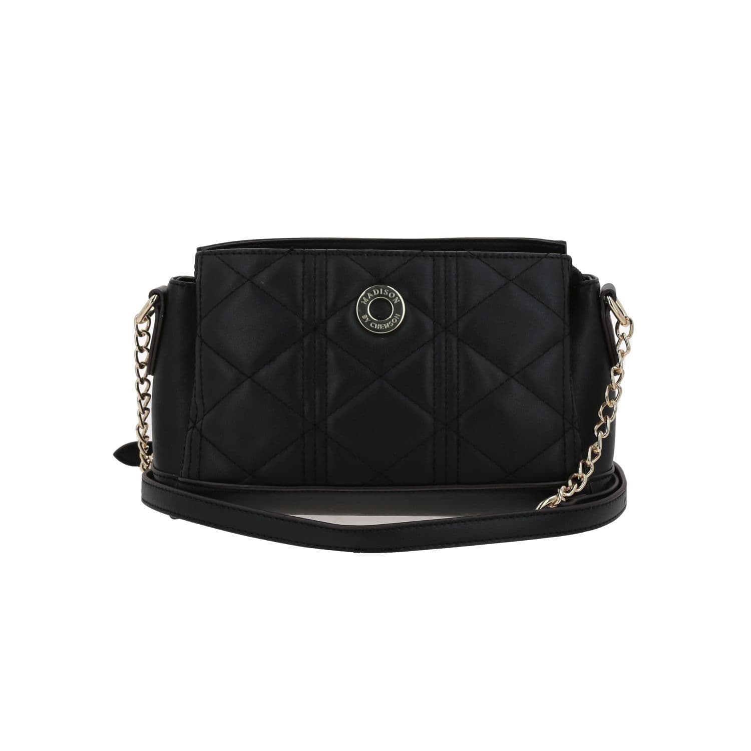 Bolsa de Lado para Dama Madison by Chenson Negra con Compartimentos Prácticos, modelo MD26009-3