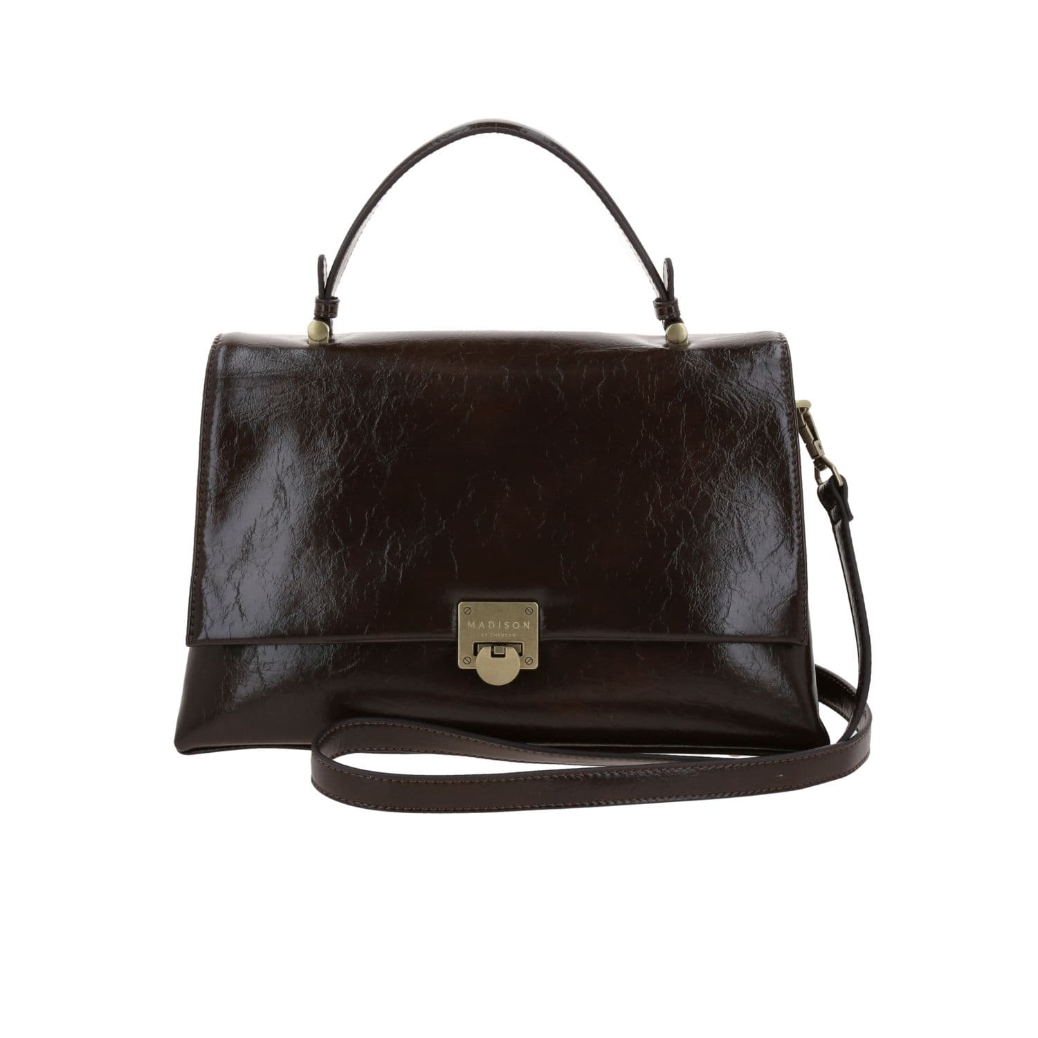 Bolsa de mano Madison Café Satinado - Accesorio Chenson para dama, modelo MD26013-D