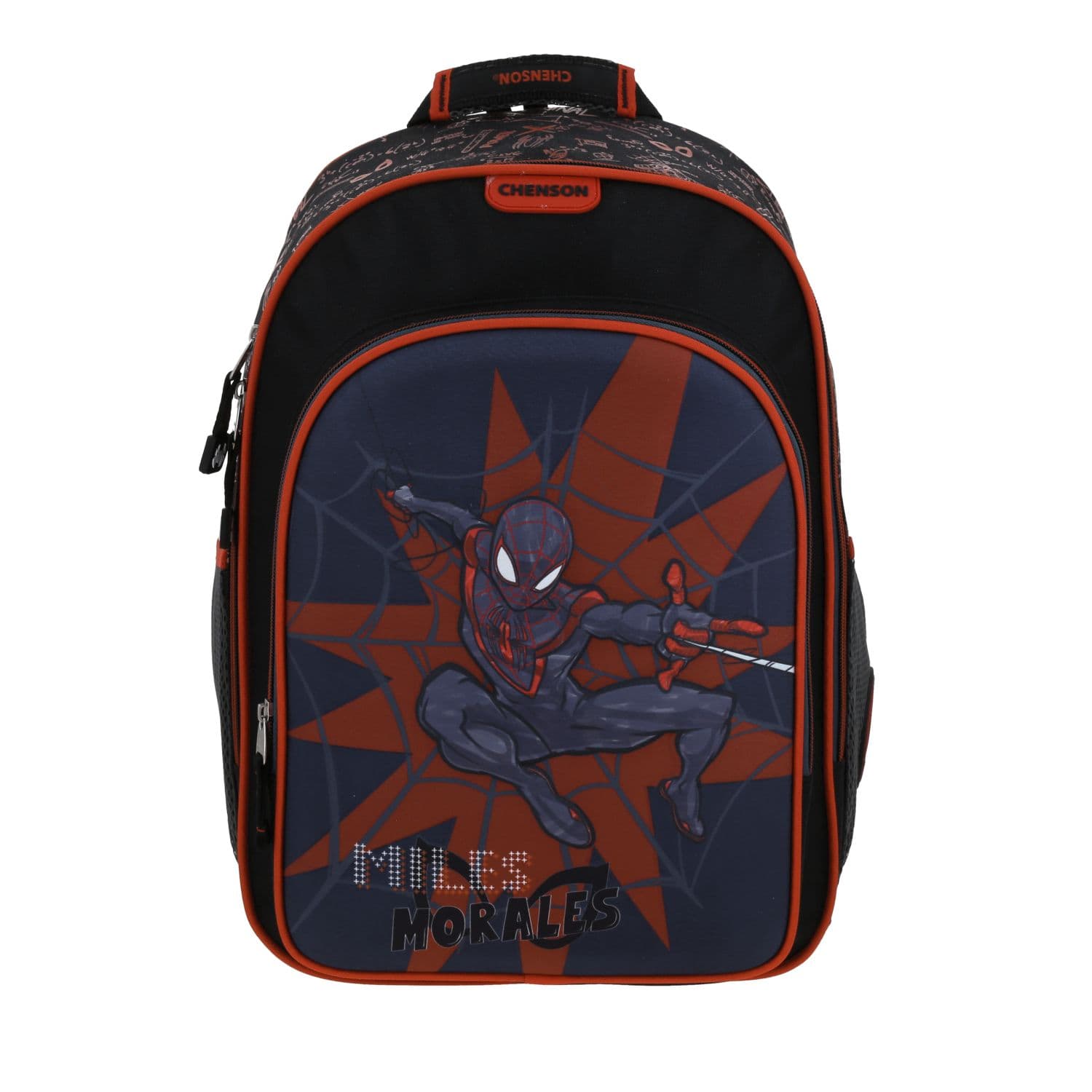 Mochila escolar para niño Miles Morales by Chenson color negro duradera, modelo MM70285-3