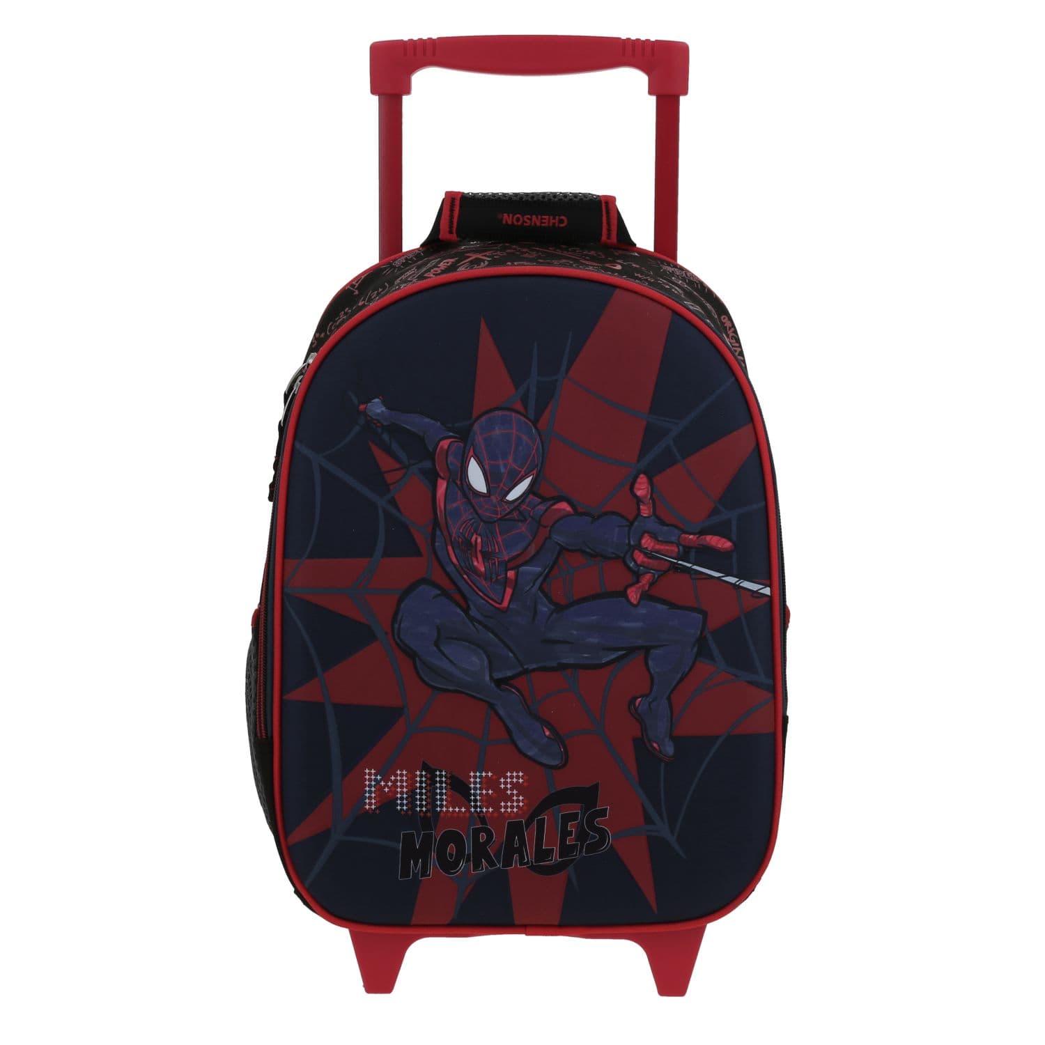 Mochila con Ruedas Miles Morales Negra para Niño - Diversión y Durabilidad, modelo MM70289-3