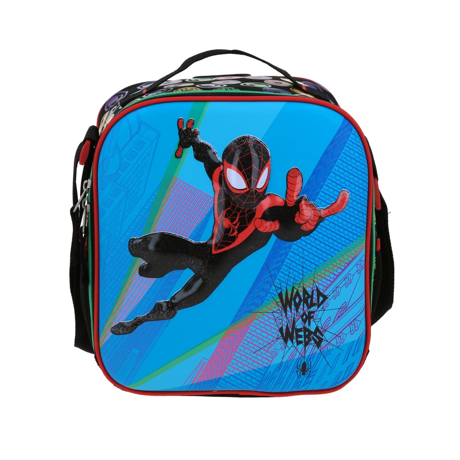 Lonchera escolar para niño Miles Morales by Chenson Negro Térmica, modelo MM70320-3