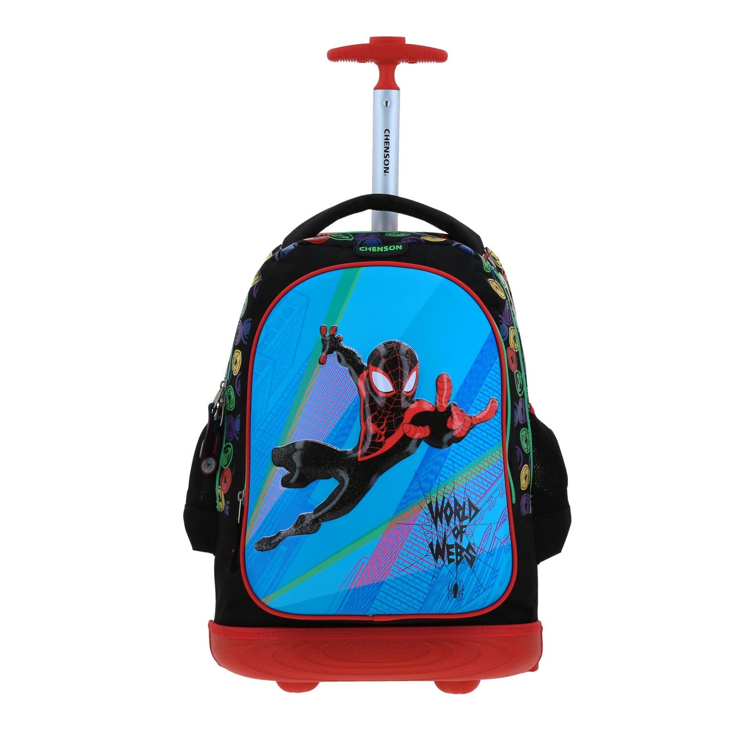 Mochila con Ruedas para Niño Miles Morales Negro con Luces LED, modelo MM70322-3