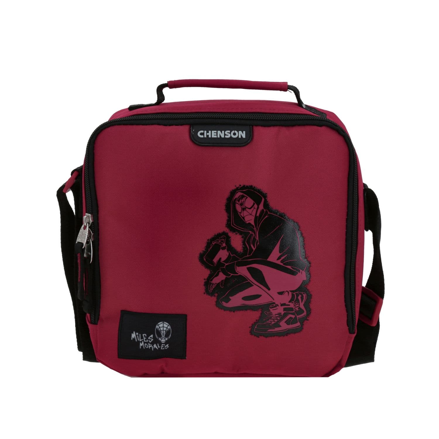Lonchera escolar térmica Miles Morales Magenta para niño - Divertida y duradera, modelo MM70372-M