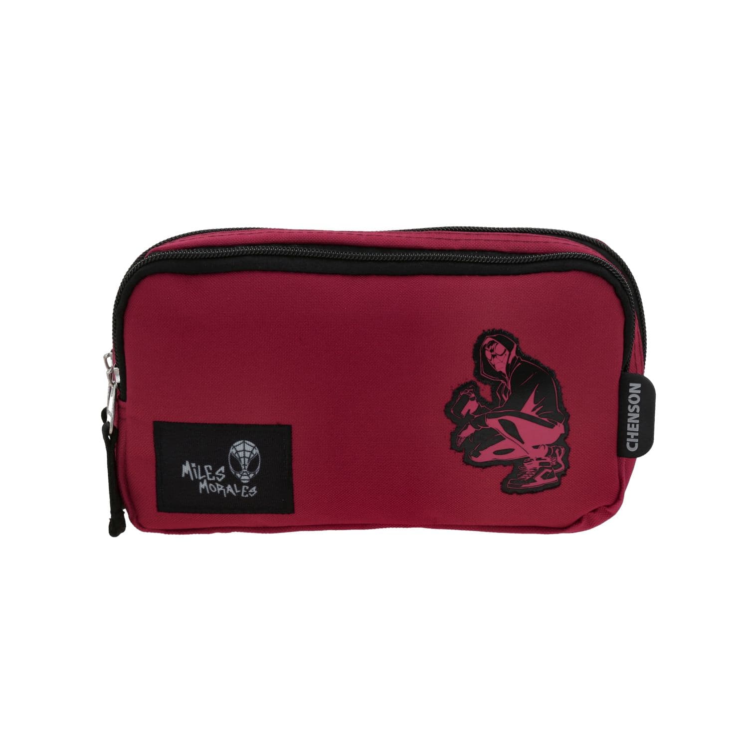 Lapicera escolar para niño Miles Morales by Chenson color magenta - doble compartimento, modelo MM70373-M