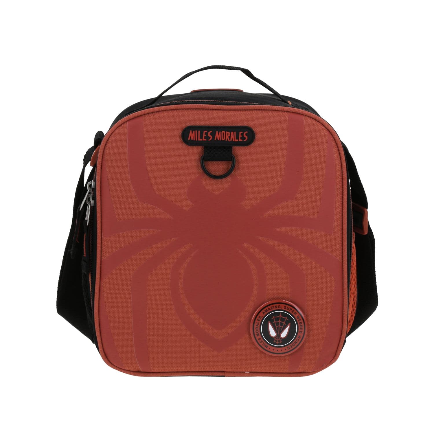 Lonchera escolar térmica Miles Morales by Chenson negra para niño, modelo MM70383-3