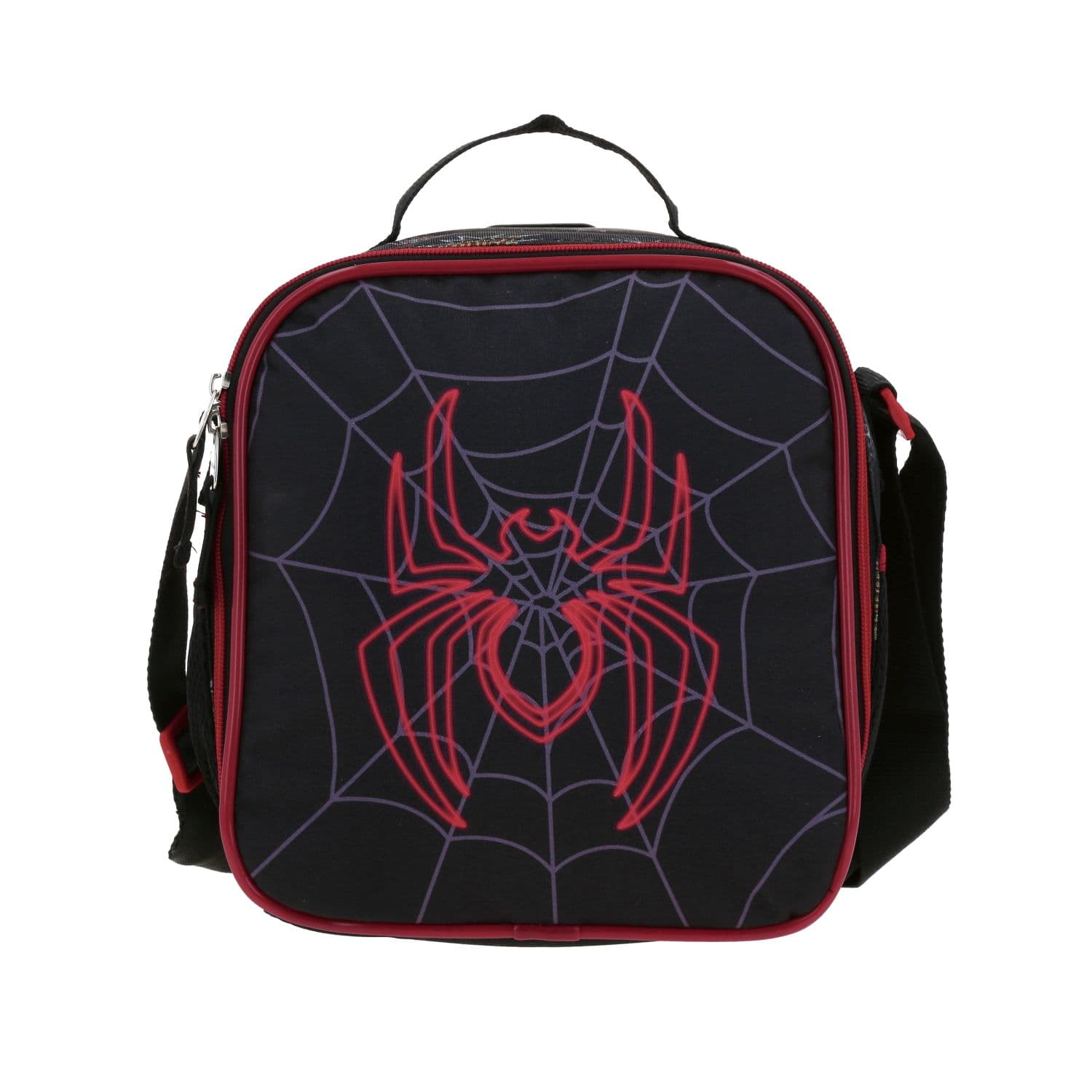 Lonchera escolar térmica Miles Morales by Chenson color negro para niño, modelo MM70448-3