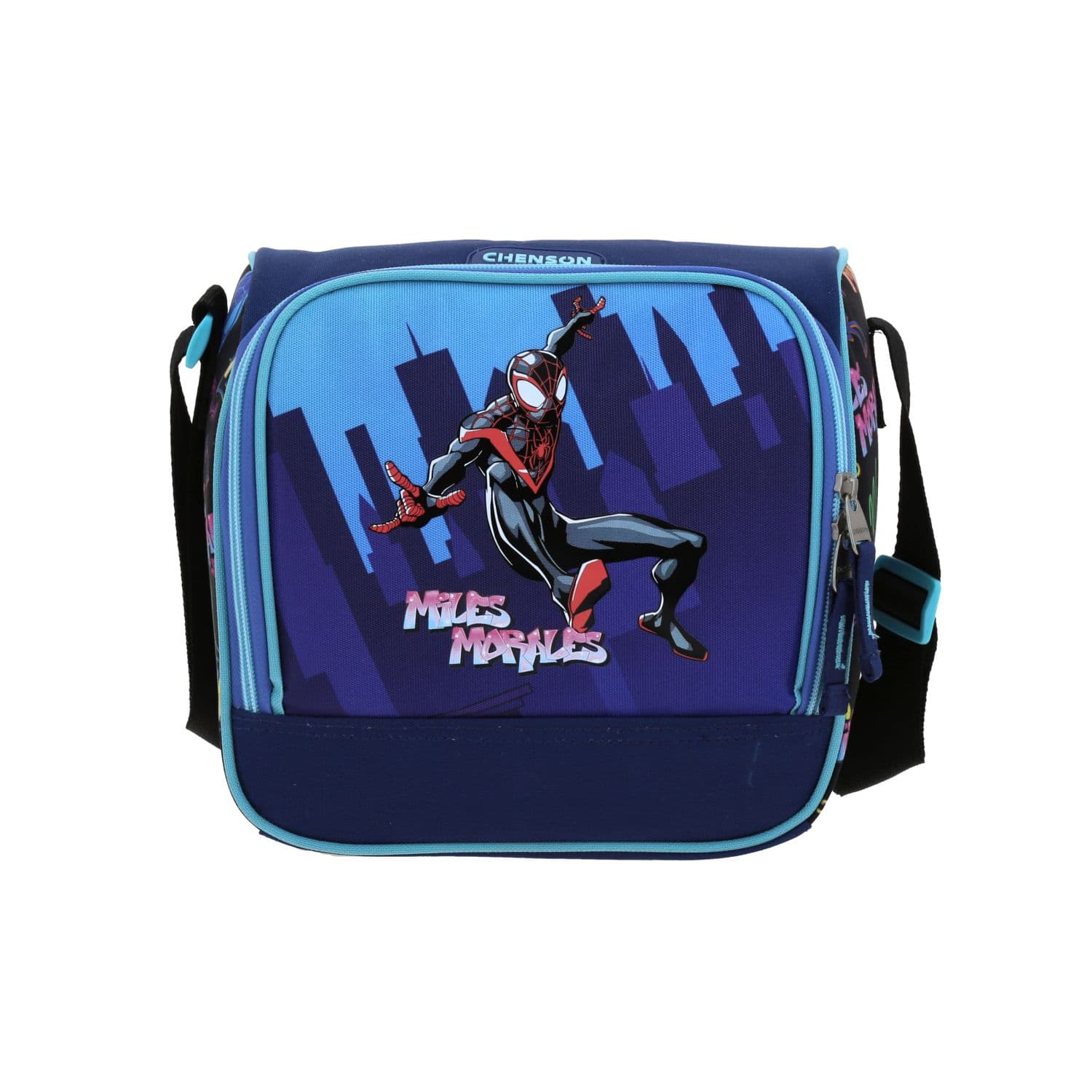 Lonchera escolar térmica Miles Morales Azul para niño - Durabilidad y diversión, modelo MM70673-9
